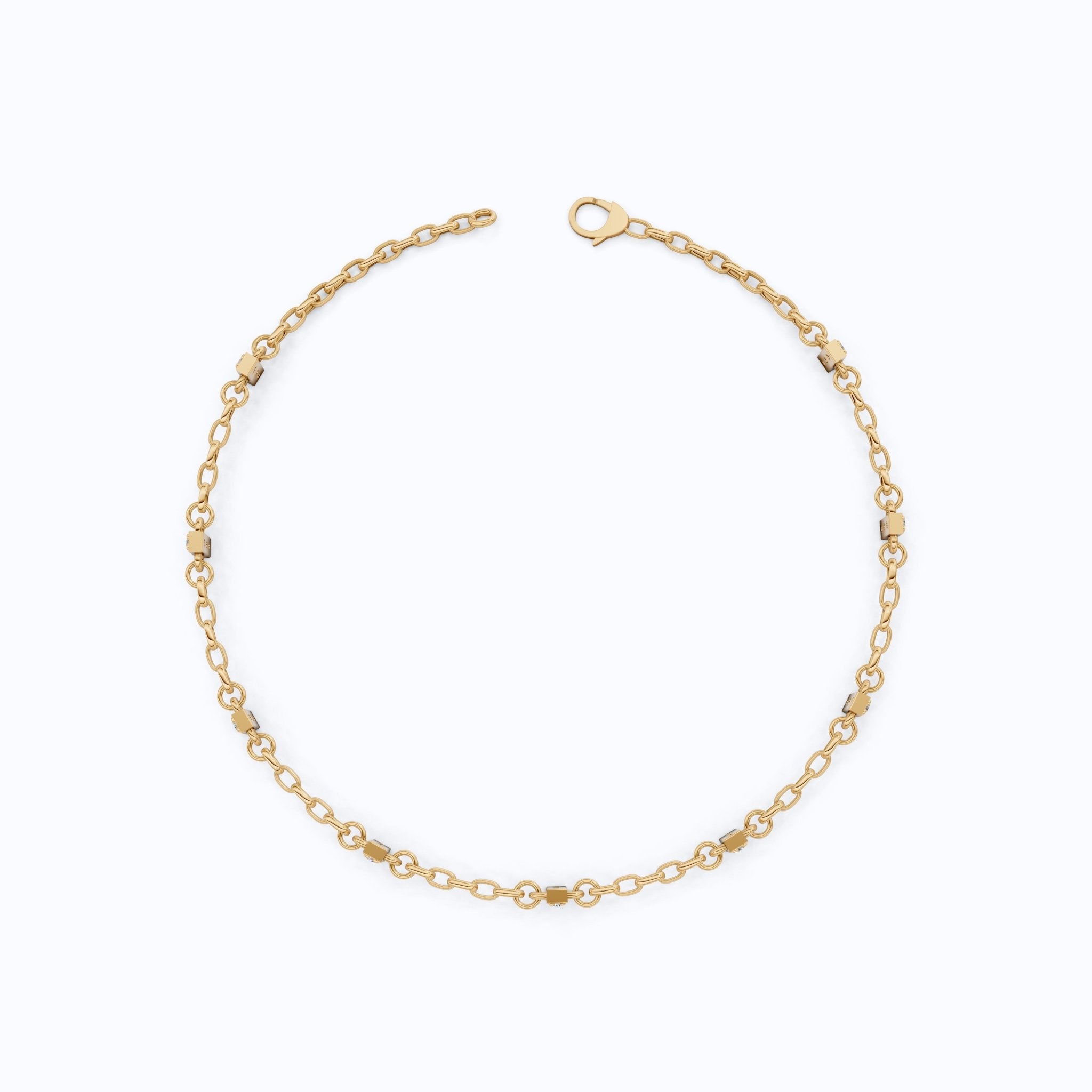 Faith - Inspired Cross Bar Station Pavé Chain Bracelet in Lab Grown Diamond - 14k Solid Gold, Daily Wear Bracelet For Women, Everyday Luxury Gift - Shoora Designs