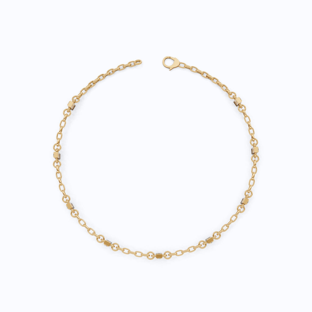 Faith - Inspired Cross Bar Station Pavé Chain Bracelet in Lab Grown Diamond - 14k Solid Gold, Daily Wear Bracelet For Women, Everyday Luxury Gift - Shoora Designs