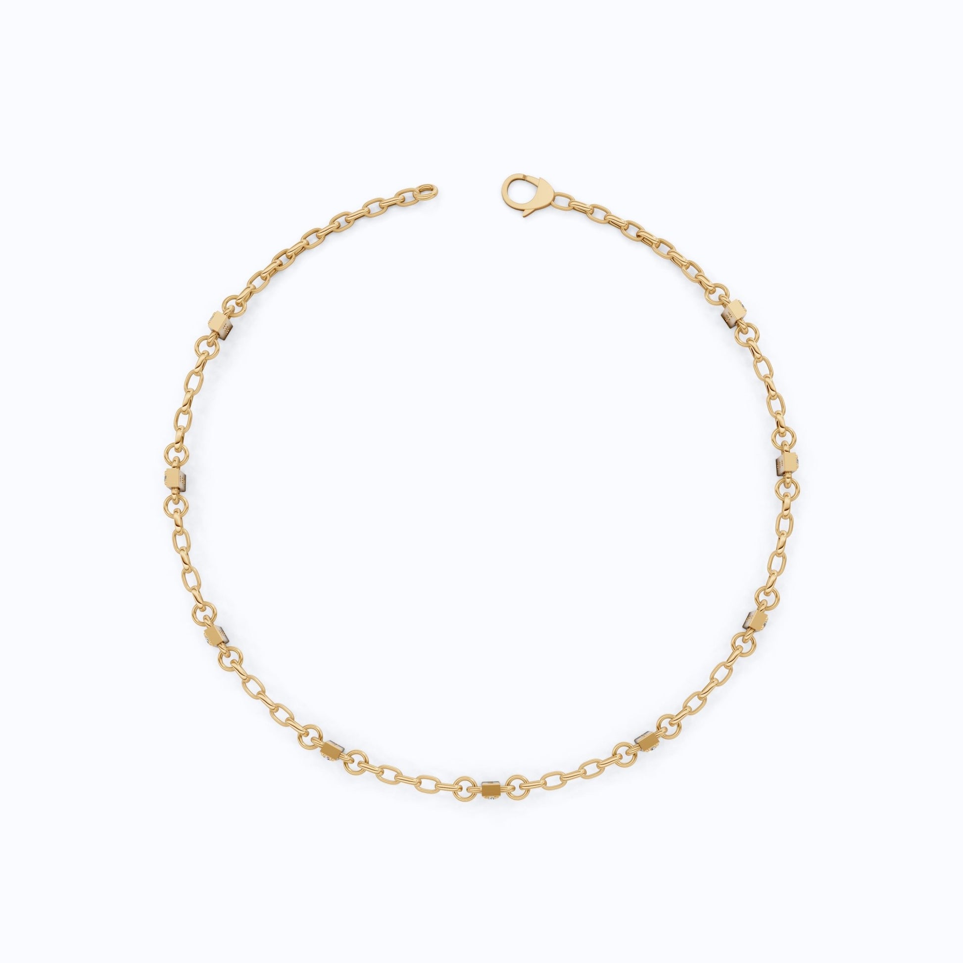 Faith - Inspired Cross Bar Station Pavé Chain Bracelet in Lab Grown Diamond - 14k Solid Gold, Daily Wear Bracelet For Women, Everyday Luxury Gift - Shoora Designs
