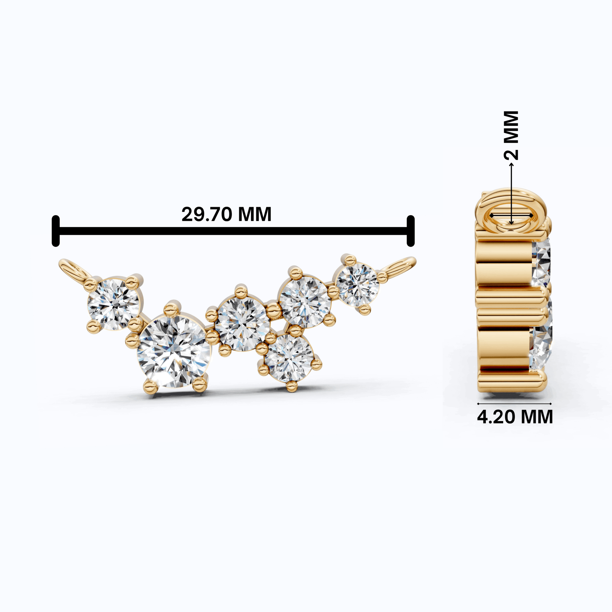 Graduated Round Cluster Statement Pendant in 14k Solid Gold, 2.19 TCW Round Cut Lab Diamonds, Bridal Necklace, Unique Pendant - Shoora Designs