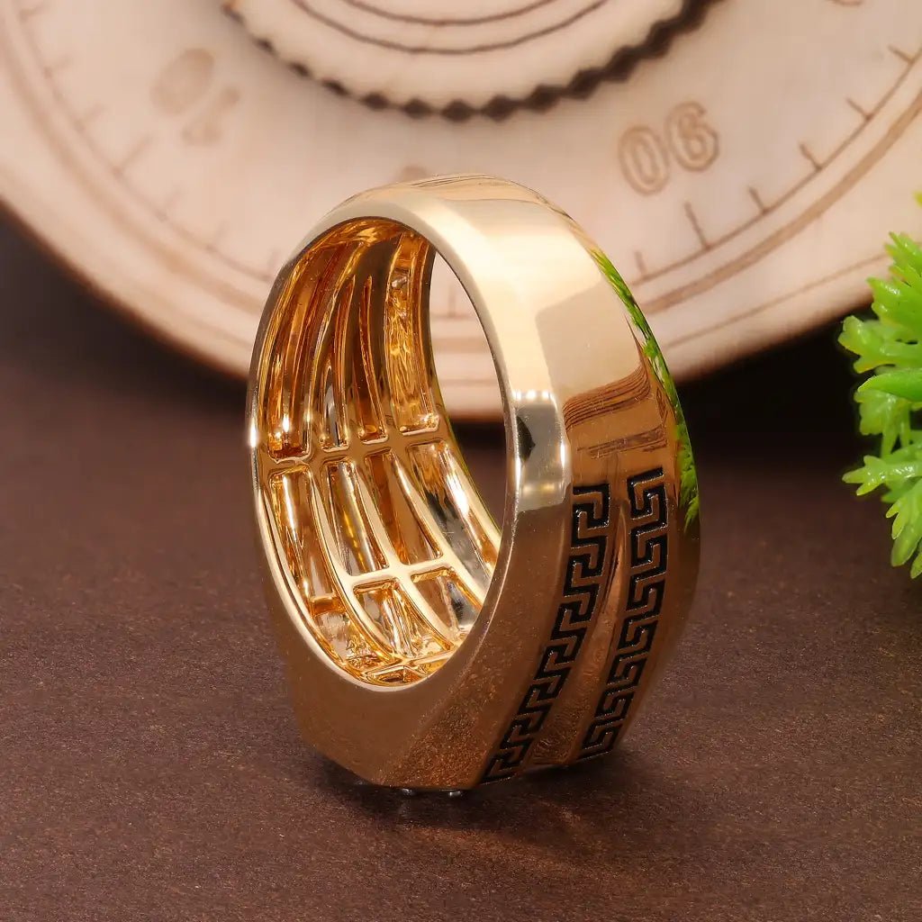 Greek Key Pie - Cut Emerald - Illusion Engagement Ring in Natural Diamond – 14k Solid Gold, Wedding Gift for Him, Pie Cut Jewelry - Shoora Designs