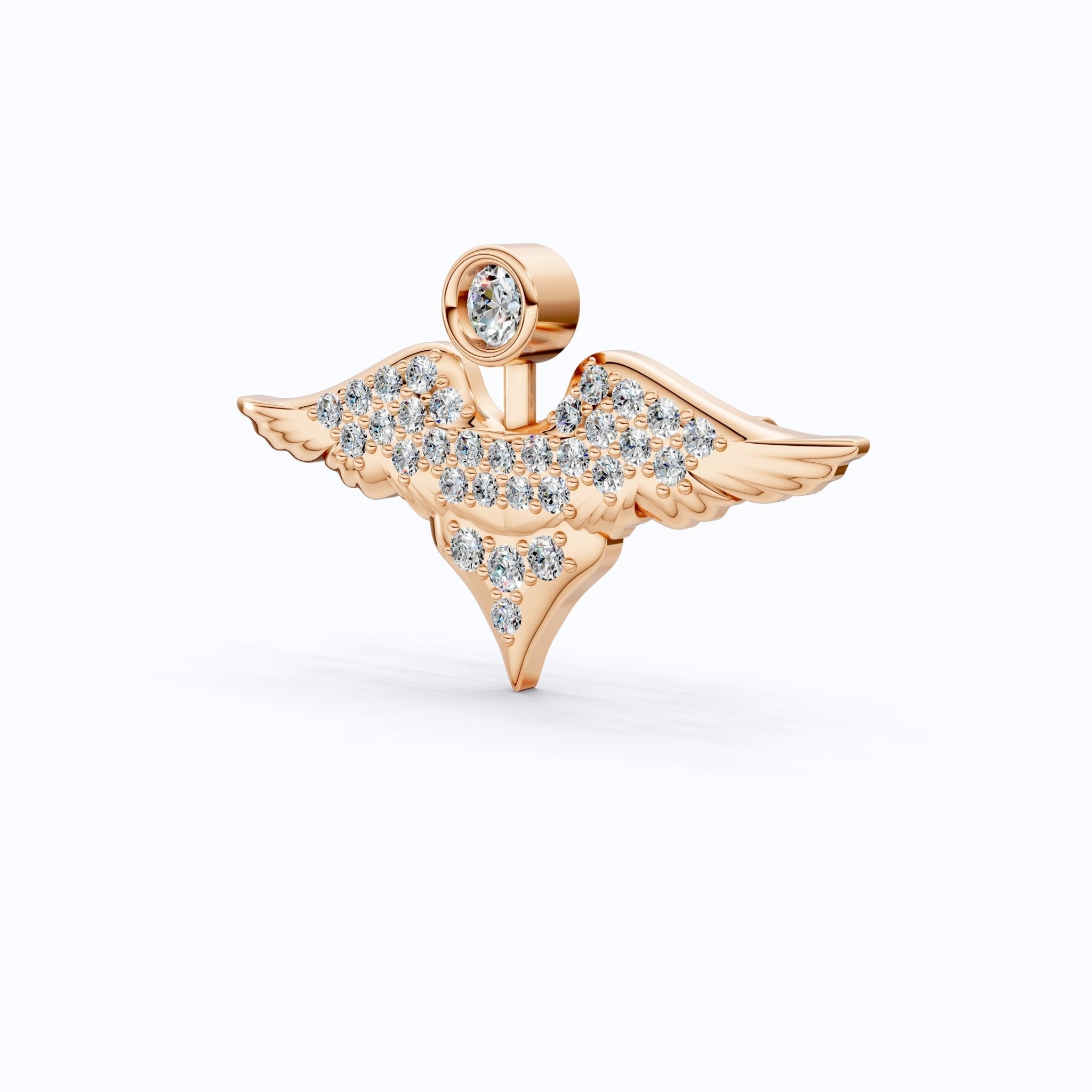 Heavenly Angel Wing Pavé Brooch Accessories in Lab Grown Diamond - 14k Solid Gold, Gift for Her, Spiritual Pin - Shoora Designs