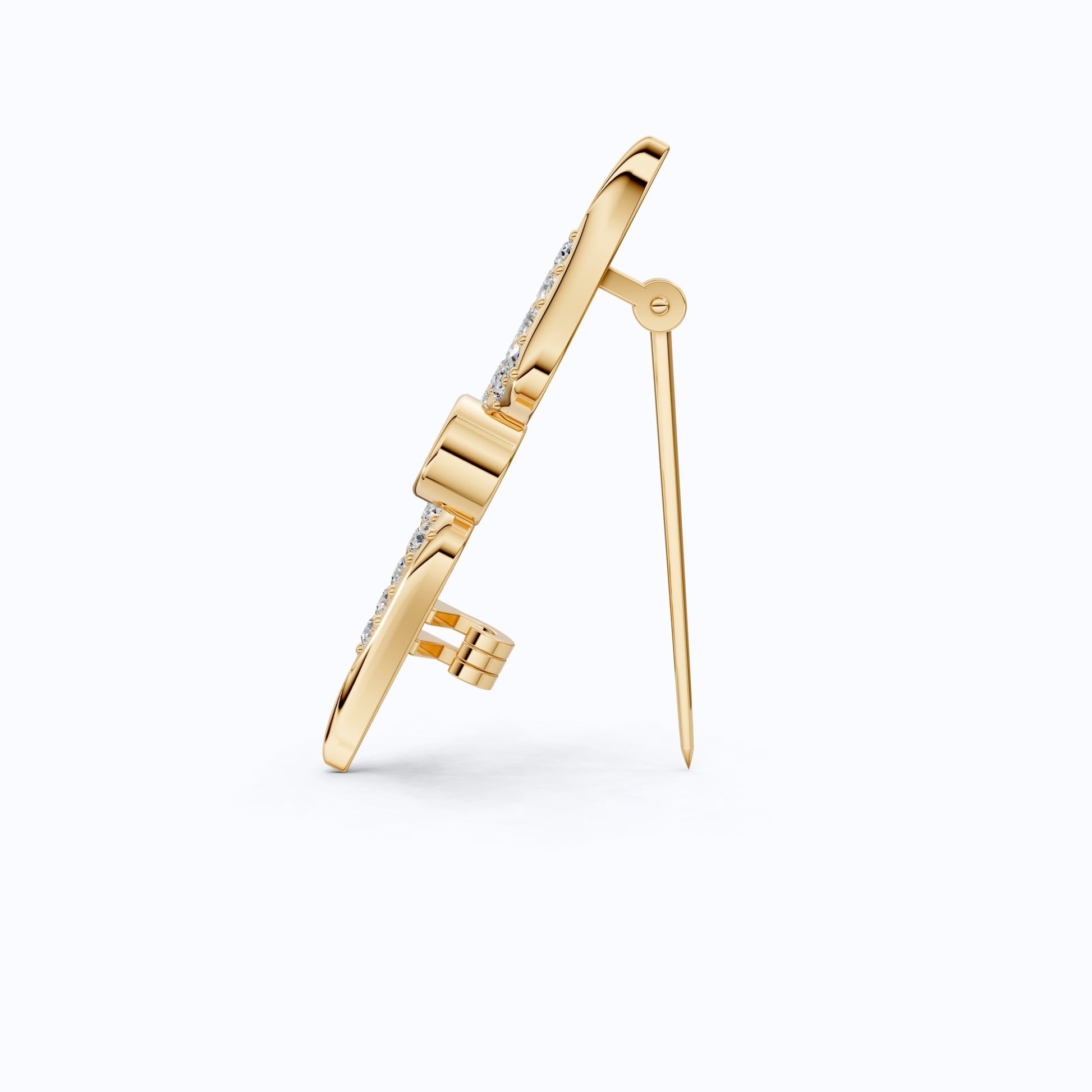 Heavenly Angel Wing Pavé Brooch Accessories in Lab Grown Diamond - 14k Solid Gold, Gift for Her, Spiritual Pin - Shoora Designs