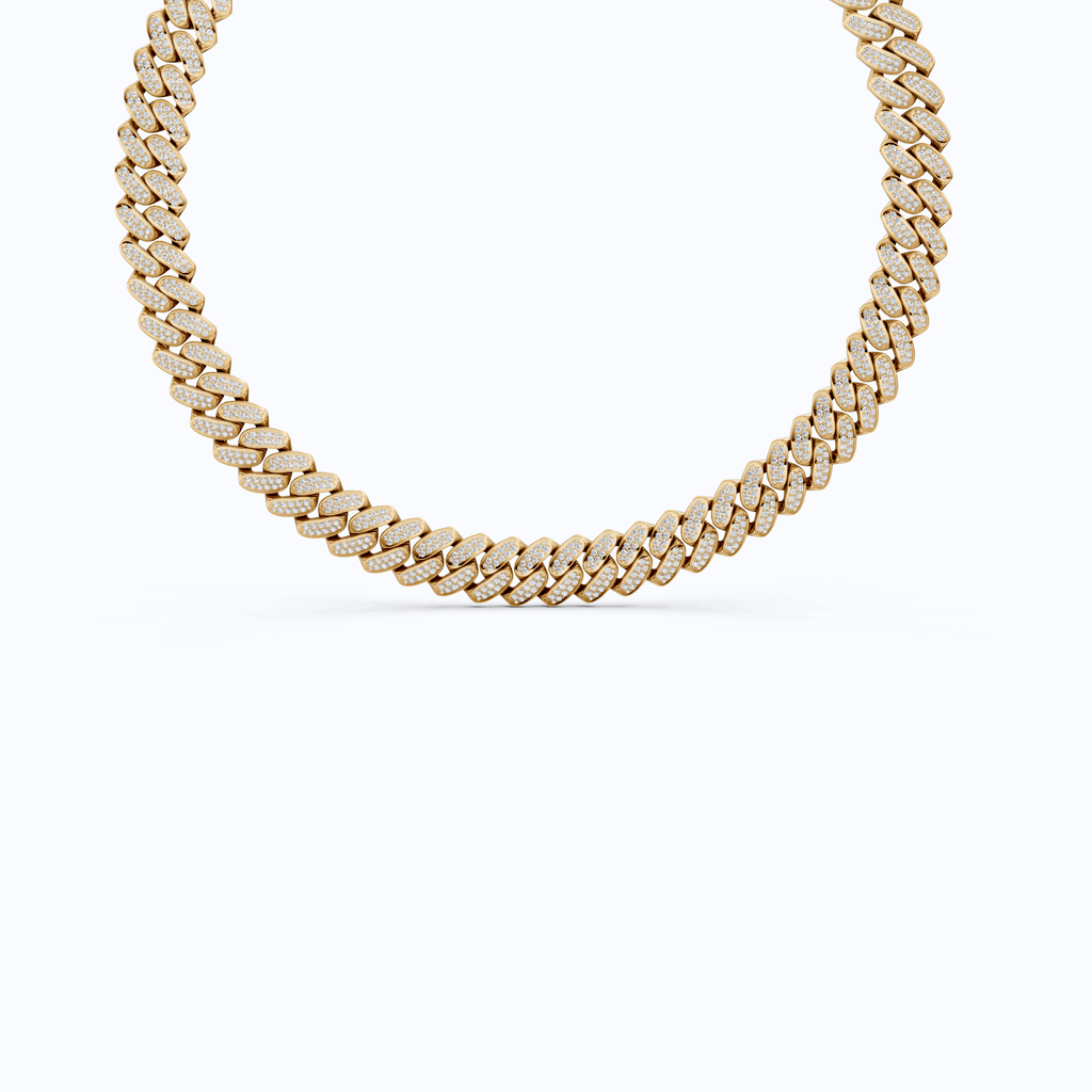 Iced Out 925 Sterling Silver Bling Cuban Chain Necklace, 47.46 TCW Round Cut Lab Diamonds, Hip Hop Jewelry for Men, Gift Idea - Shoora Designs