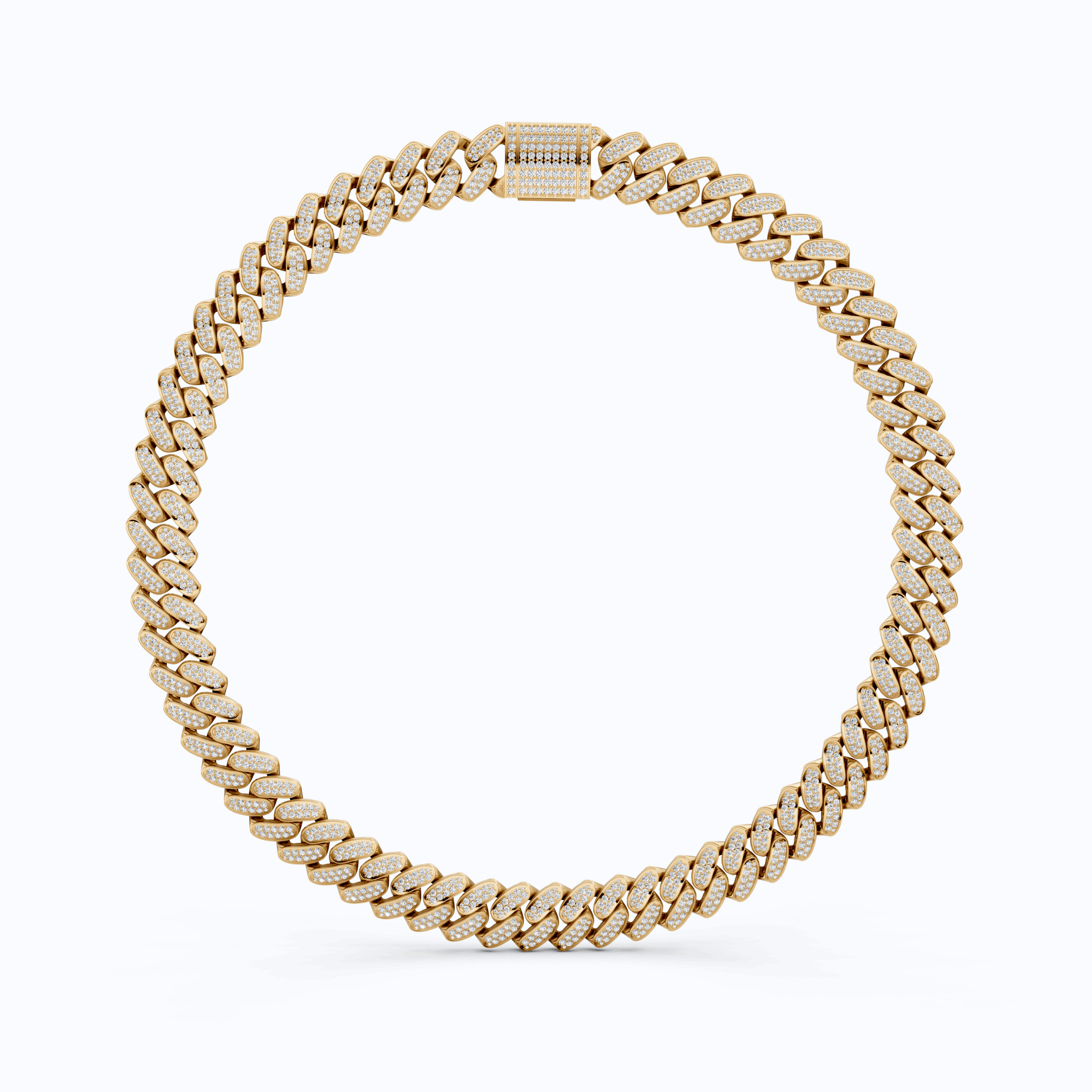 Iced Out 925 Sterling Silver Bling Cuban Chain Necklace, 47.46 TCW Round Cut Lab Diamonds, Hip Hop Jewelry for Men, Gift Idea - Shoora Designs