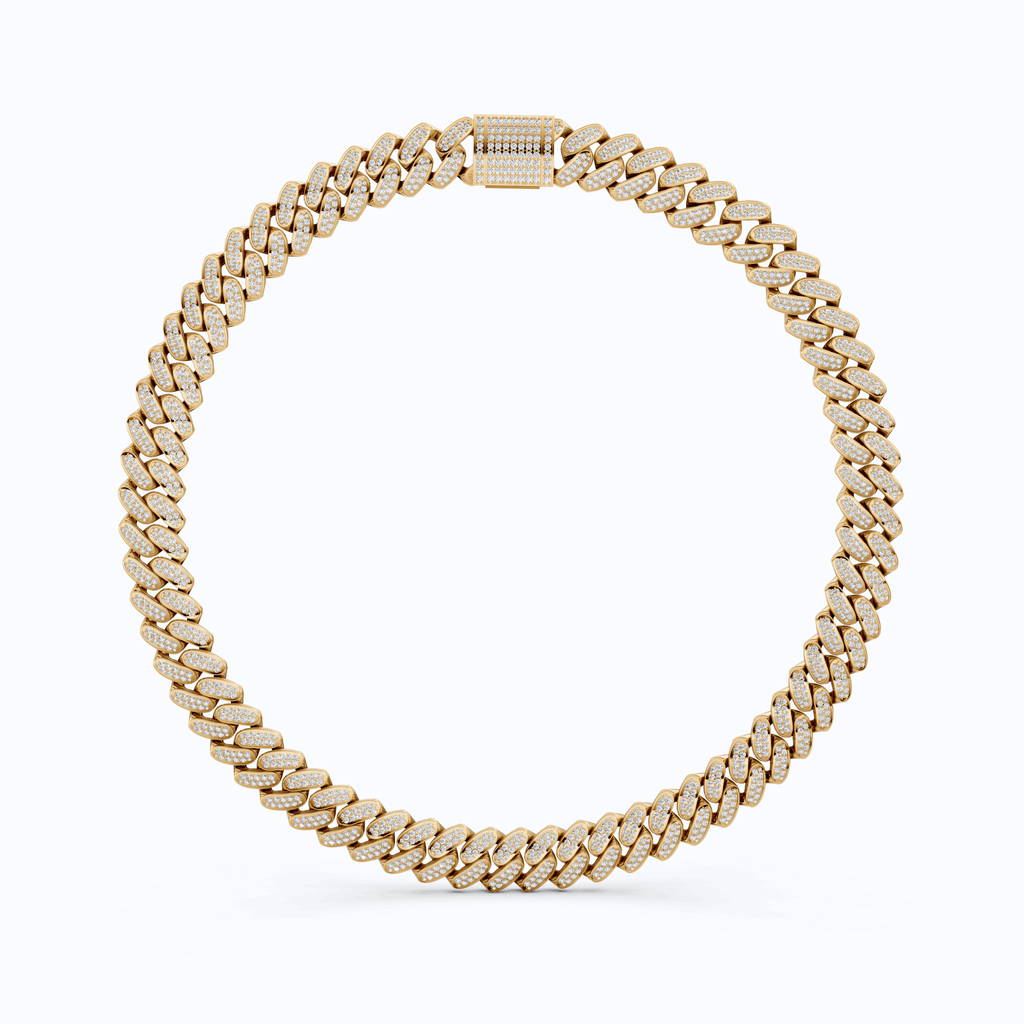 Iced Out 925 Sterling Silver Bling Cuban Chain Necklace, 47.46 TCW Round Cut Lab Diamonds, Hip Hop Jewelry for Men, Gift Idea - Shoora Designs