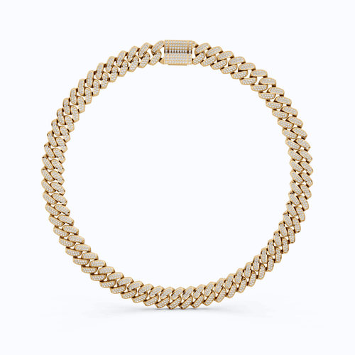 Iced Out 925 Sterling Silver Bling Cuban Chain Necklace, 47.46 TCW Round Cut Lab Diamonds, Hip Hop Jewelry for Men, Gift Idea - Shoora Designs