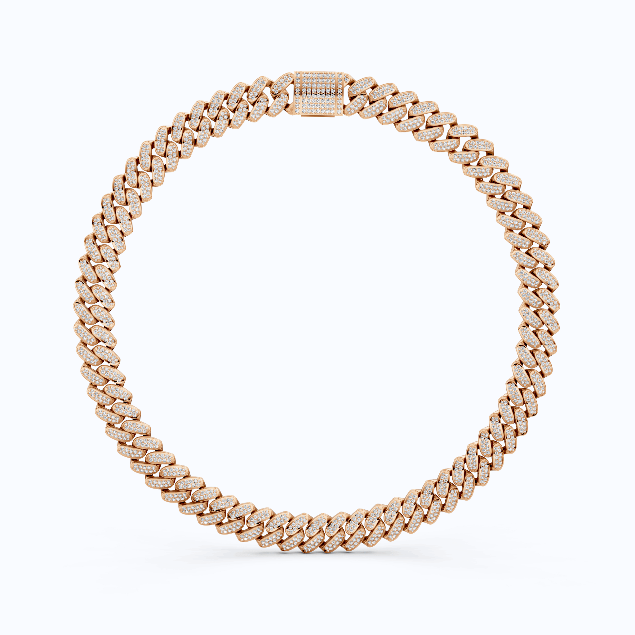 Iced Out 925 Sterling Silver Bling Cuban Chain Necklace, 47.46 TCW Round Cut Lab Diamonds, Hip Hop Jewelry for Men, Gift Idea - Shoora Designs