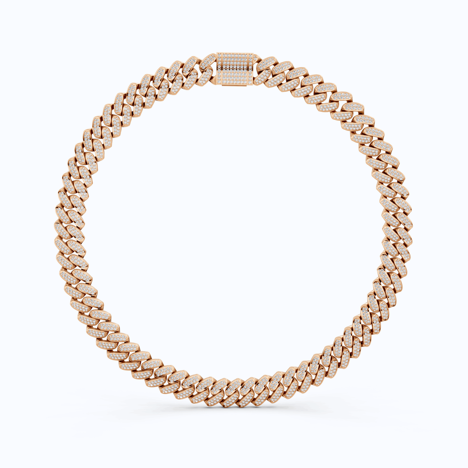 Iced Out 925 Sterling Silver Bling Cuban Chain Necklace, 47.46 TCW Round Cut Lab Diamonds, Hip Hop Jewelry for Men, Gift Idea - Shoora Designs