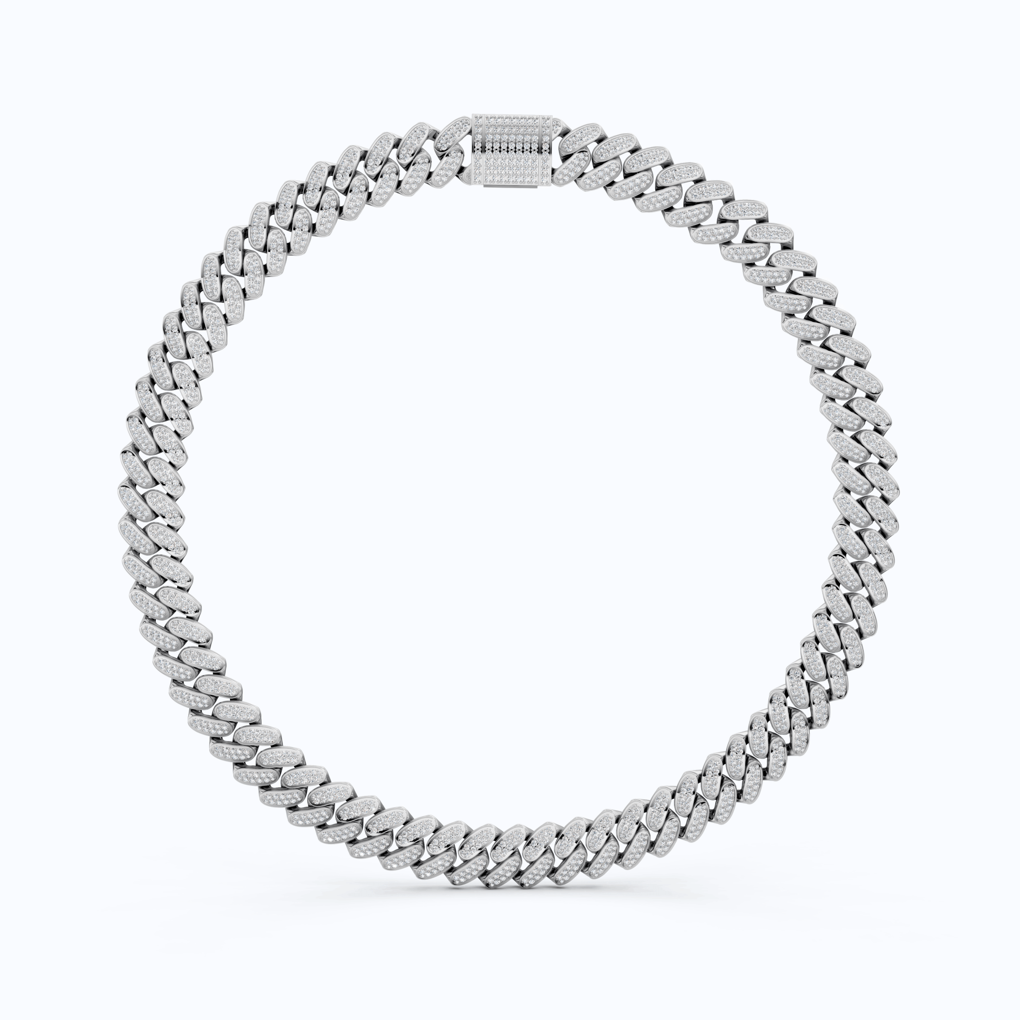 Iced Out 925 Sterling Silver Bling Cuban Chain Necklace, 47.46 TCW Round Cut Lab Diamonds, Hip Hop Jewelry for Men, Gift Idea - Shoora Designs