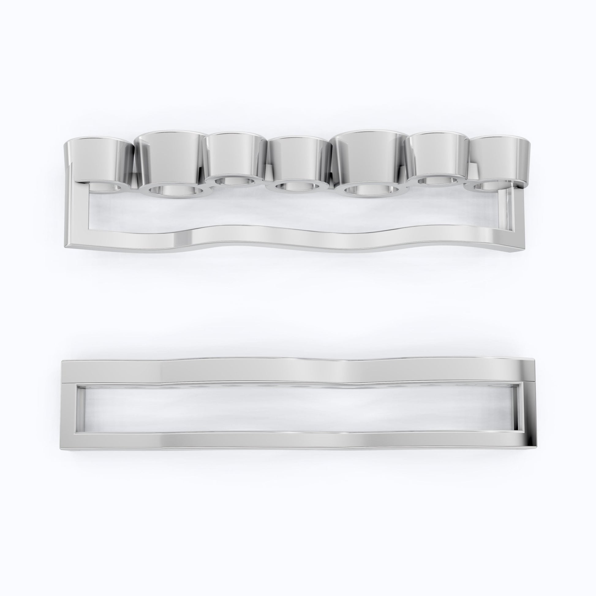 Layered Bezel and Channel Watch Charm in 14k Solid Gold, Two - Piece Wavy Watch Charm, Accessory Gift for Her - Shoora Designs