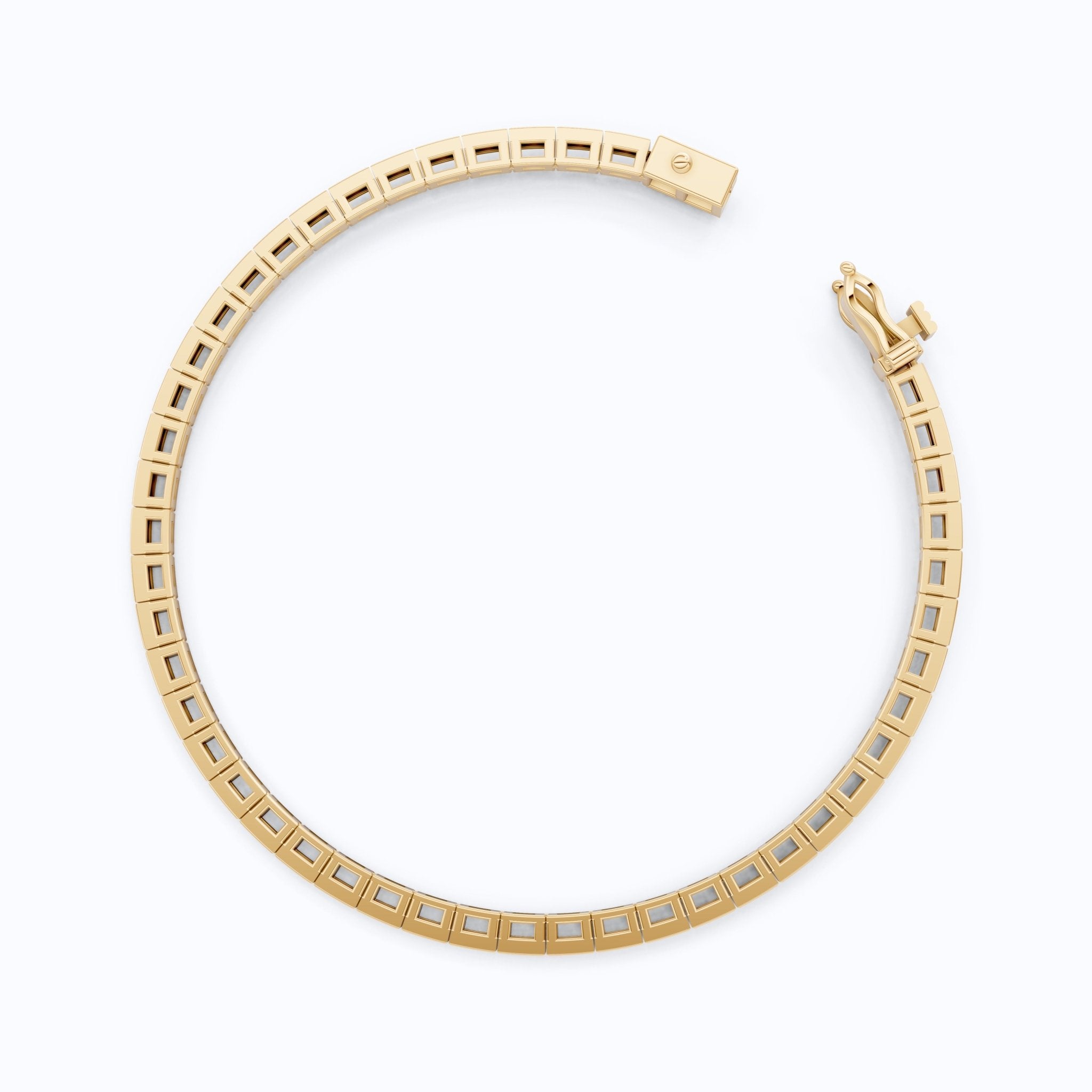 Luxury Bezel Set Tennis Bracelet in 14k Solid Gold, 2.55 TCW Baguette Cut Lab Grown Diamonds, Wedding Gift for Women, Handmade Jewellry - Shoora Designs