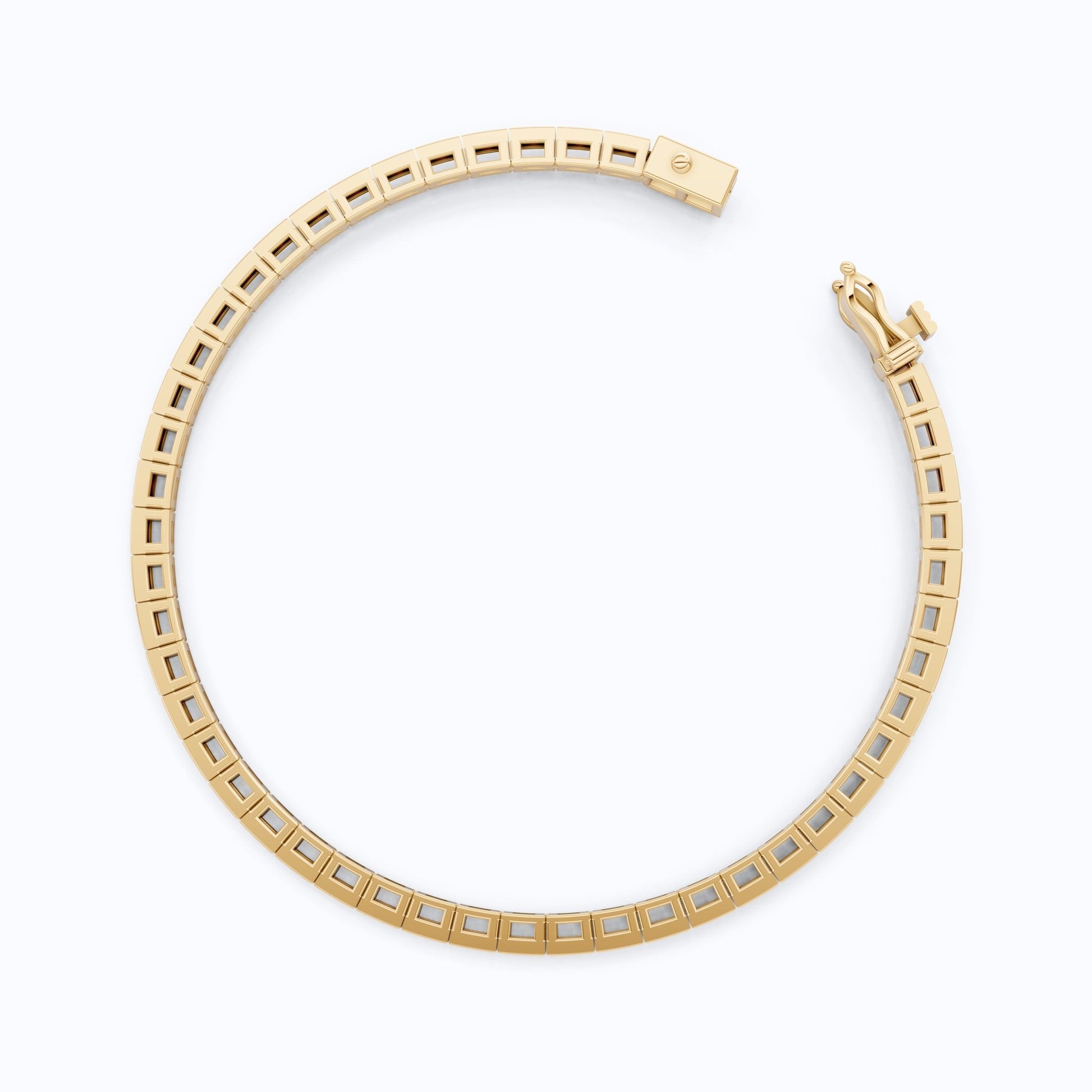 Luxury Bezel Set Tennis Bracelet in 14k Solid Gold, 2.55 TCW Baguette Cut Lab Grown Diamonds, Wedding Gift for Women, Handmade Jewellry - Shoora Designs