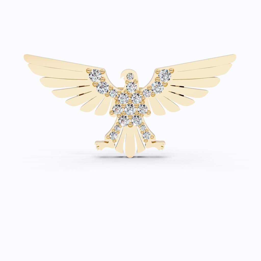 Majestic Eagle Wing Diamond Brooch in Lab Grown Diamond - 14k Solid Gold, Luxury Pin Jewelry, Gift for Her/Him - Shoora Designs