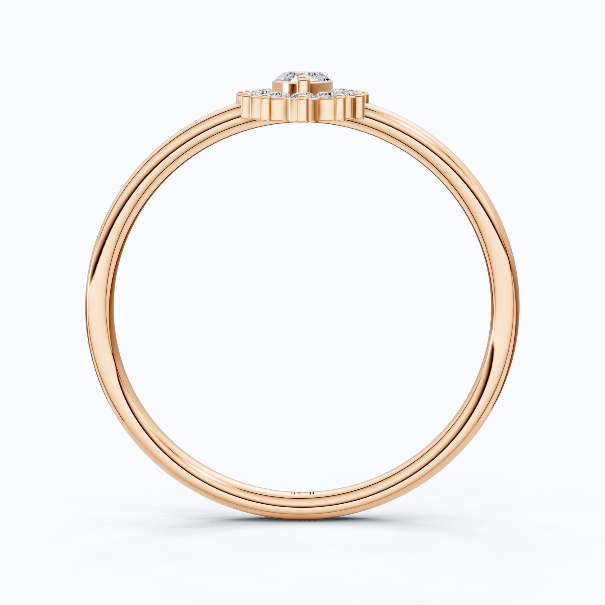 Marquise Floral Halo Cluster Engagement Ring in 14k Solid Gold, Unique Halo Wedding Band, Birthday Gift for Wife, Handmade Jewelry - Shoora Designs