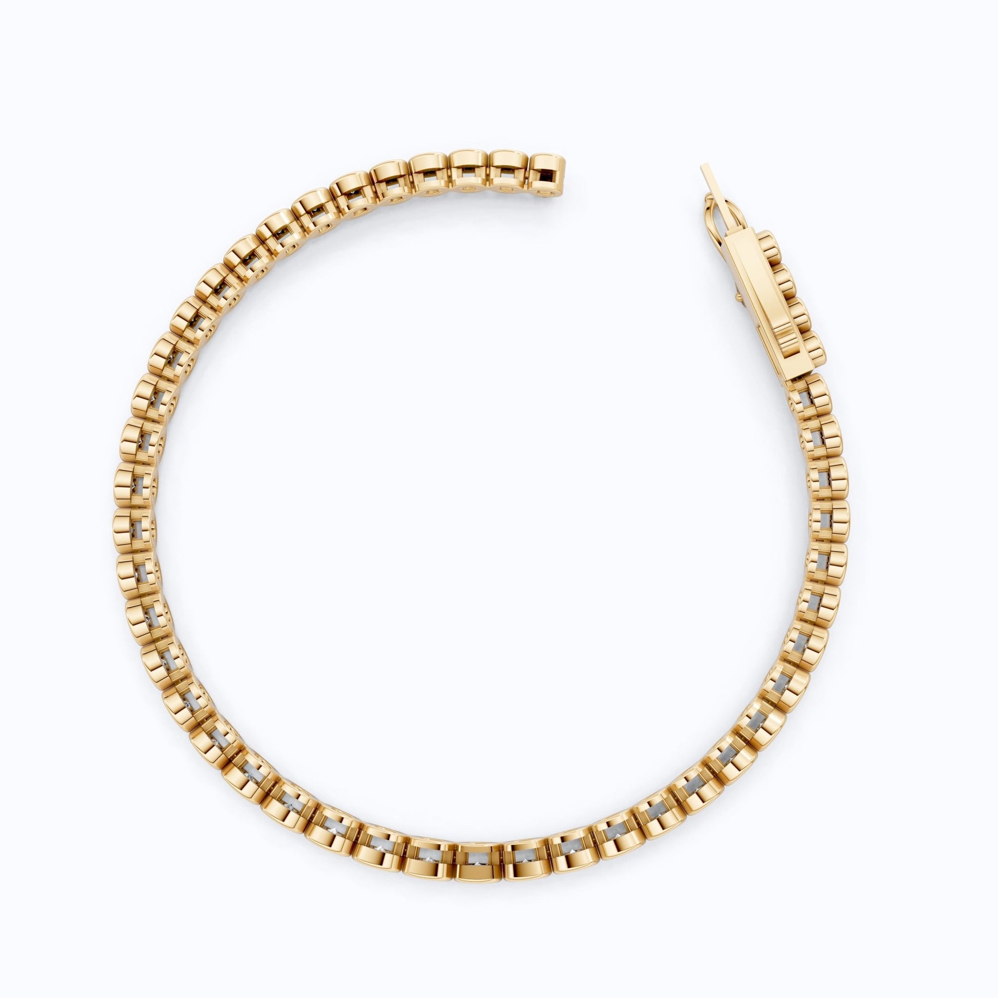 Minimalist Sleek Bezel - Set Round Tennis Bracelet in Lab Diamond – 14k Rose Gold, Gift for Women, Elegant Dainty Bracelet - Shoora Designs