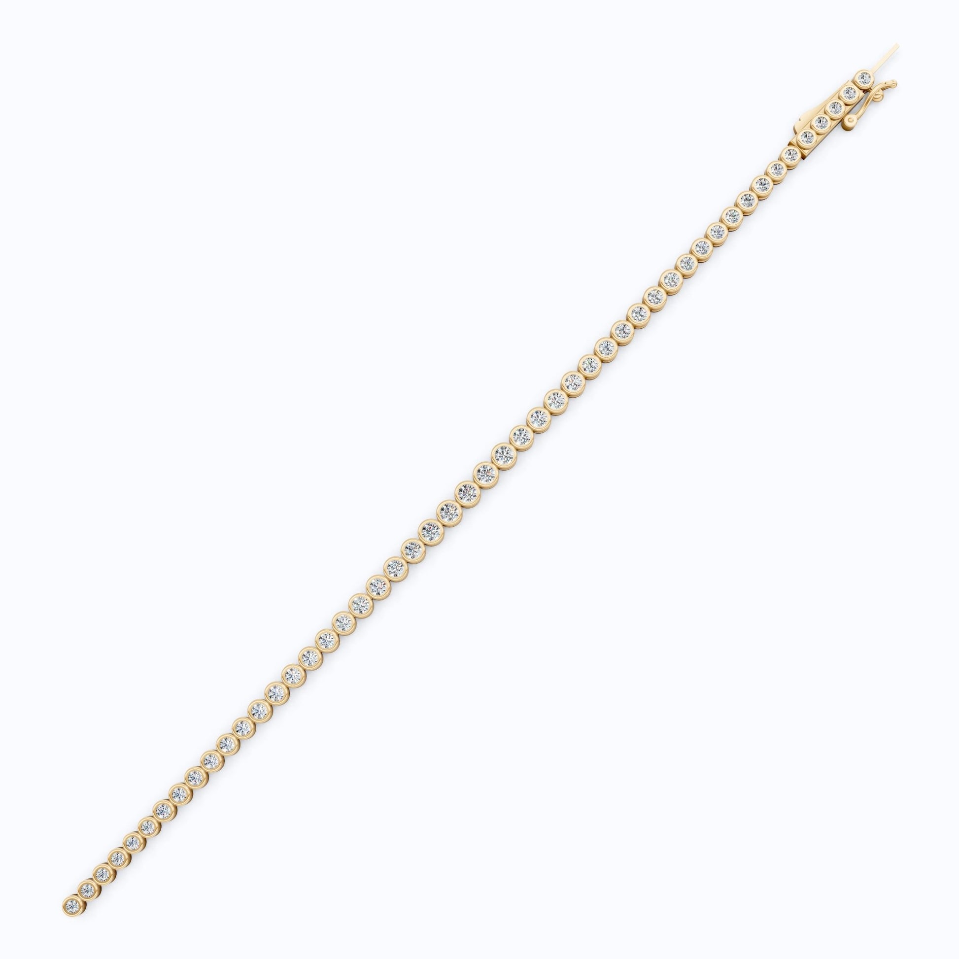 Minimalist Sleek Bezel - Set Round Tennis Bracelet in Lab Diamond – 14k Rose Gold, Gift for Women, Elegant Dainty Bracelet - Shoora Designs