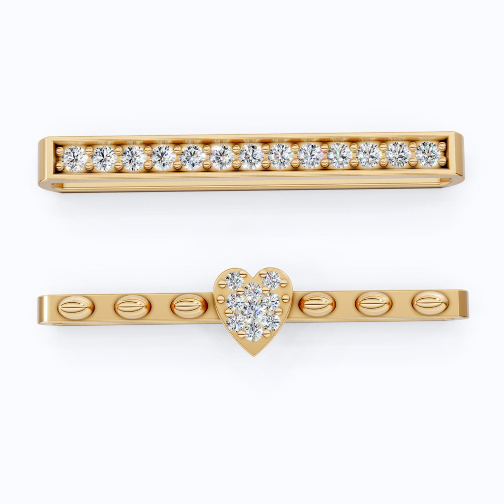 Modern Bar & Heart Watch Charm – Lab Grown Diamonds, Solid 14K Gold, Gift for Her, Luxury Bracelet Accessories - Shoora Designs
