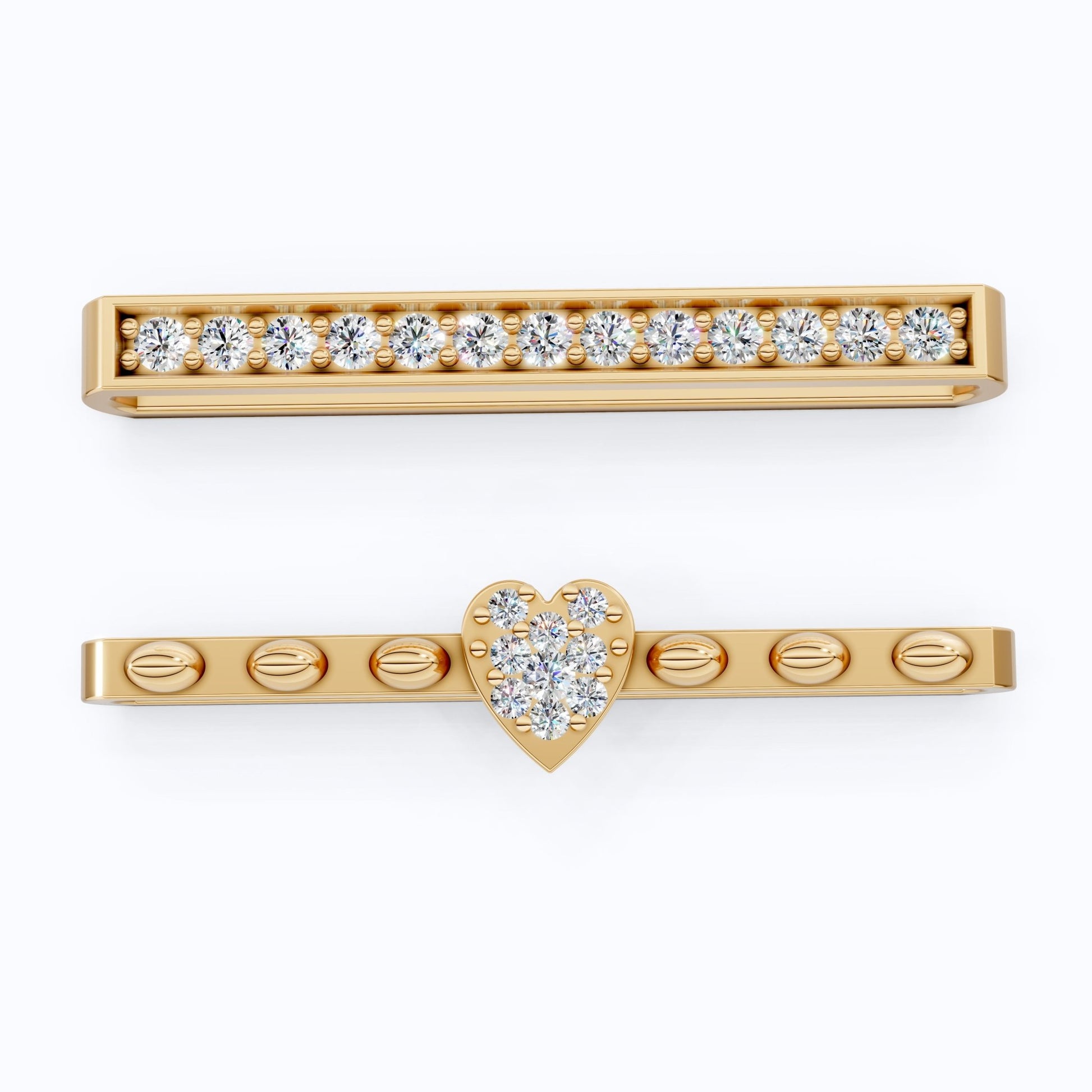 Modern Bar & Heart Watch Charm – Lab Grown Diamonds, Solid 14K Gold, Gift for Her, Luxury Bracelet Accessories - Shoora Designs