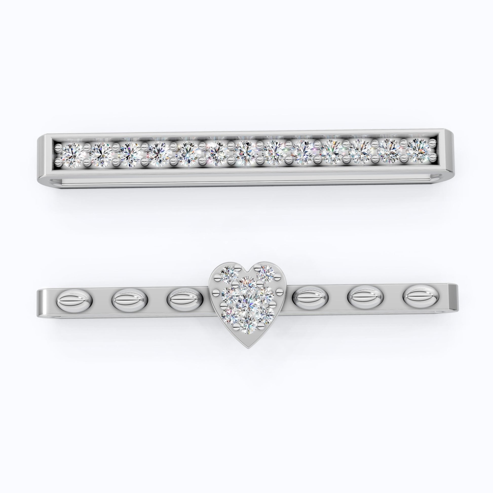 Modern Bar & Heart Watch Charm – Lab Grown Diamonds, Solid 14K Gold, Gift for Her, Luxury Bracelet Accessories - Shoora Designs