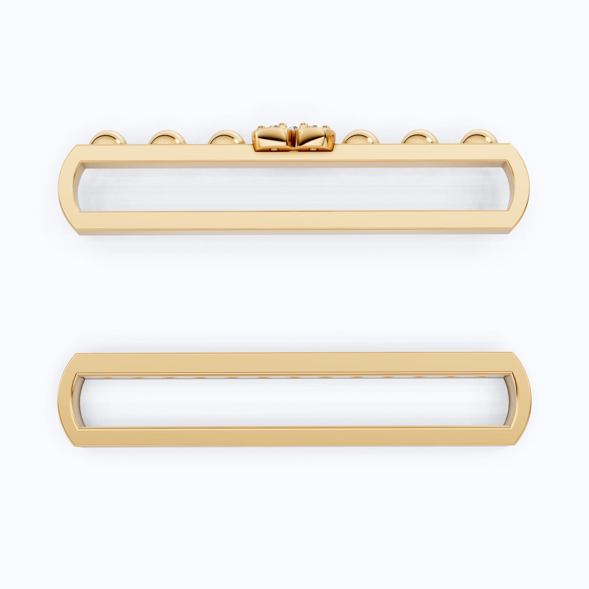 Modern Bar & Heart Watch Charm – Lab Grown Diamonds, Solid 14K Gold, Gift for Her, Luxury Bracelet Accessories - Shoora Designs