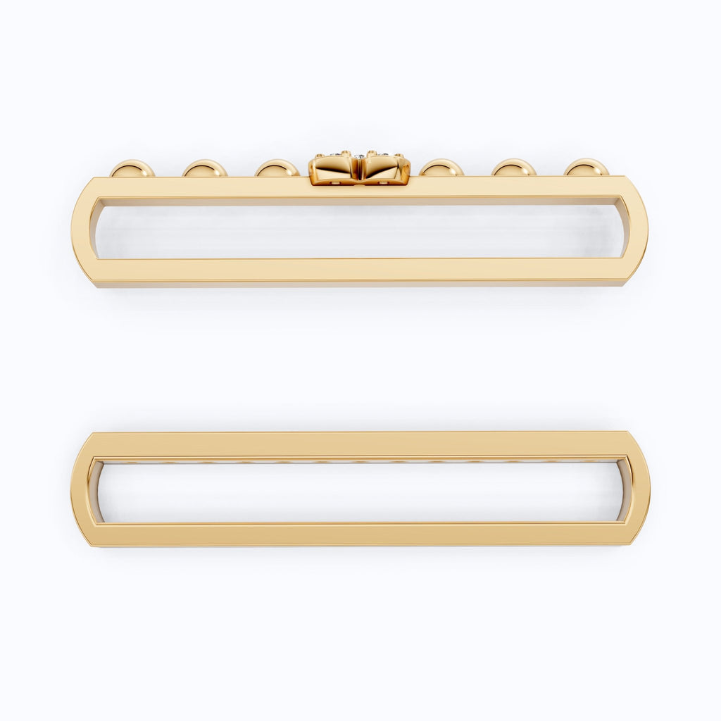 Modern Bar & Heart Watch Charm – Lab Grown Diamonds, Solid 14K Gold, Gift for Her, Luxury Bracelet Accessories - Shoora Designs