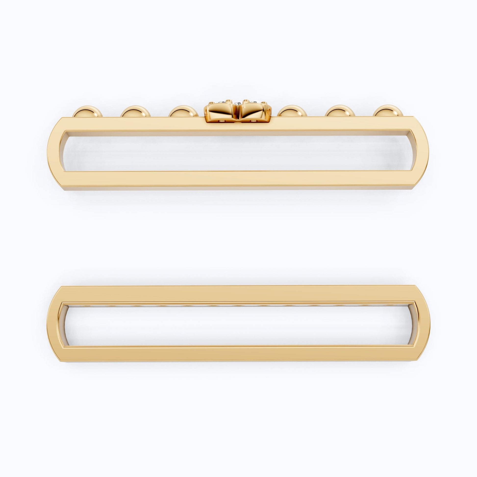 Modern Bar & Heart Watch Charm – Lab Grown Diamonds, Solid 14K Gold, Gift for Her, Luxury Bracelet Accessories - Shoora Designs