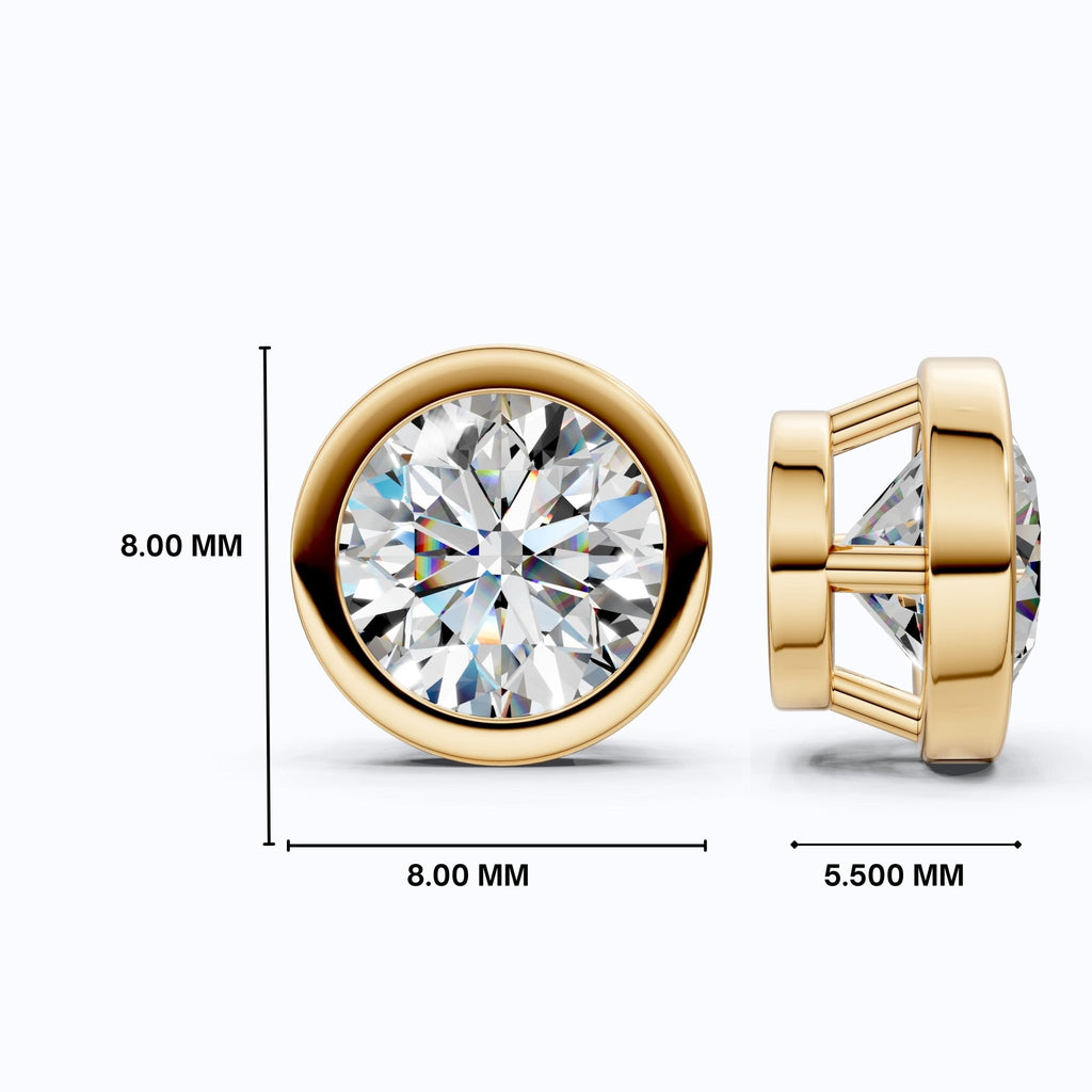 Modern Bezel Set Solitaire Pendant in 14K Solid Gold, 1.00 CT Round Cut Lab Grown Diamond, Wedding Gift for Her, Birthday Gift For Her - Shoora Designs