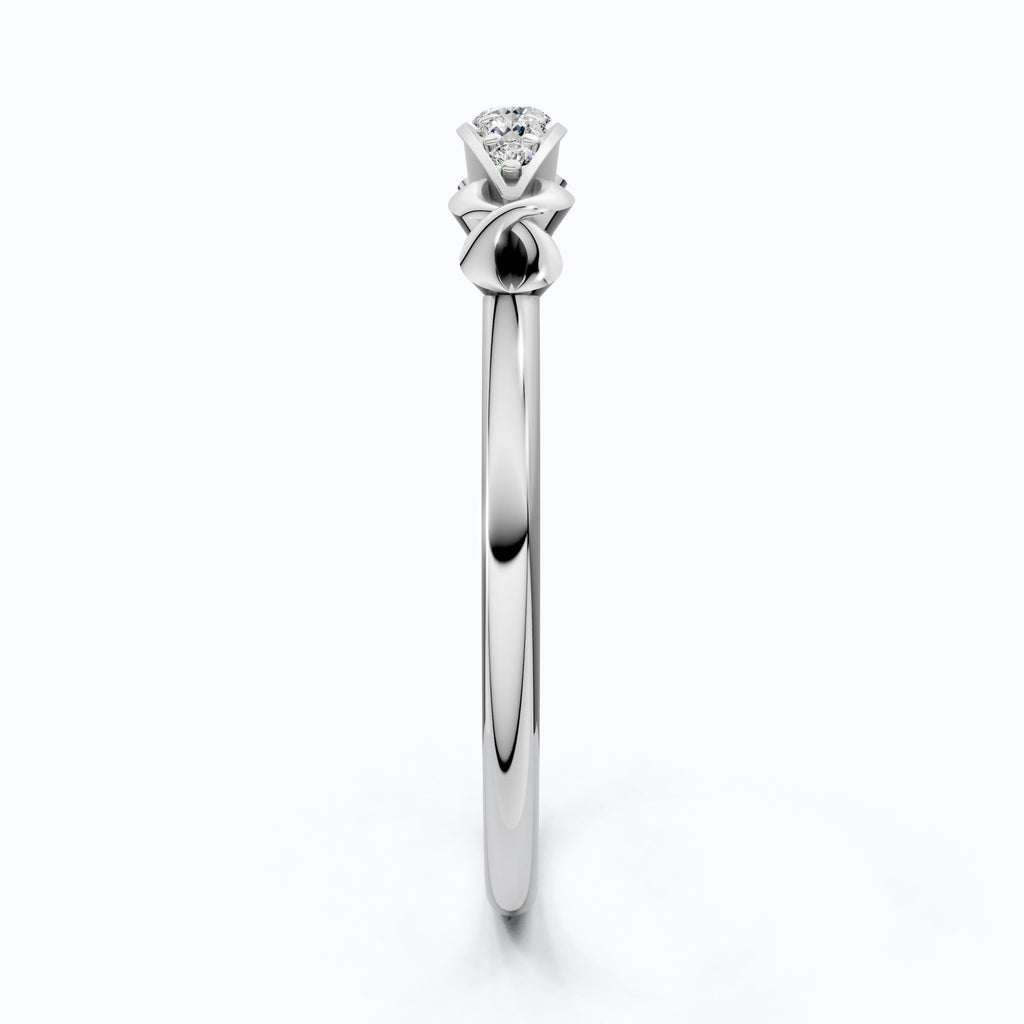 Modern Five - Stone Twisted Stacker Wedding Band in 14K Solid Gold, 0.09 TCW Round Cut Lab Grown Diamonds, Promise Ring, Stackable Jewelry, Birthday Gift for Her - Shoora Designs