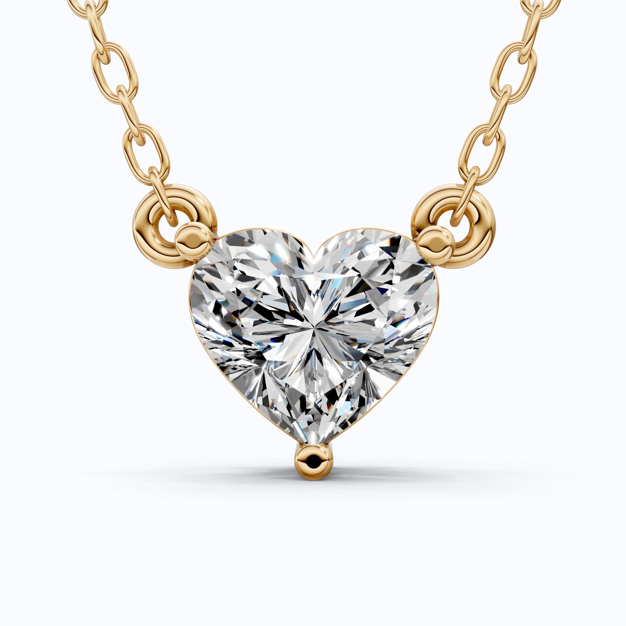 Modern Heart Cut Wedding Solitaire Pendant in 14K Solid Gold, 1.00 CT Heart Cut Lab Grown Diamond, Gift For Her, Bridal Jewelry - Shoora Designs