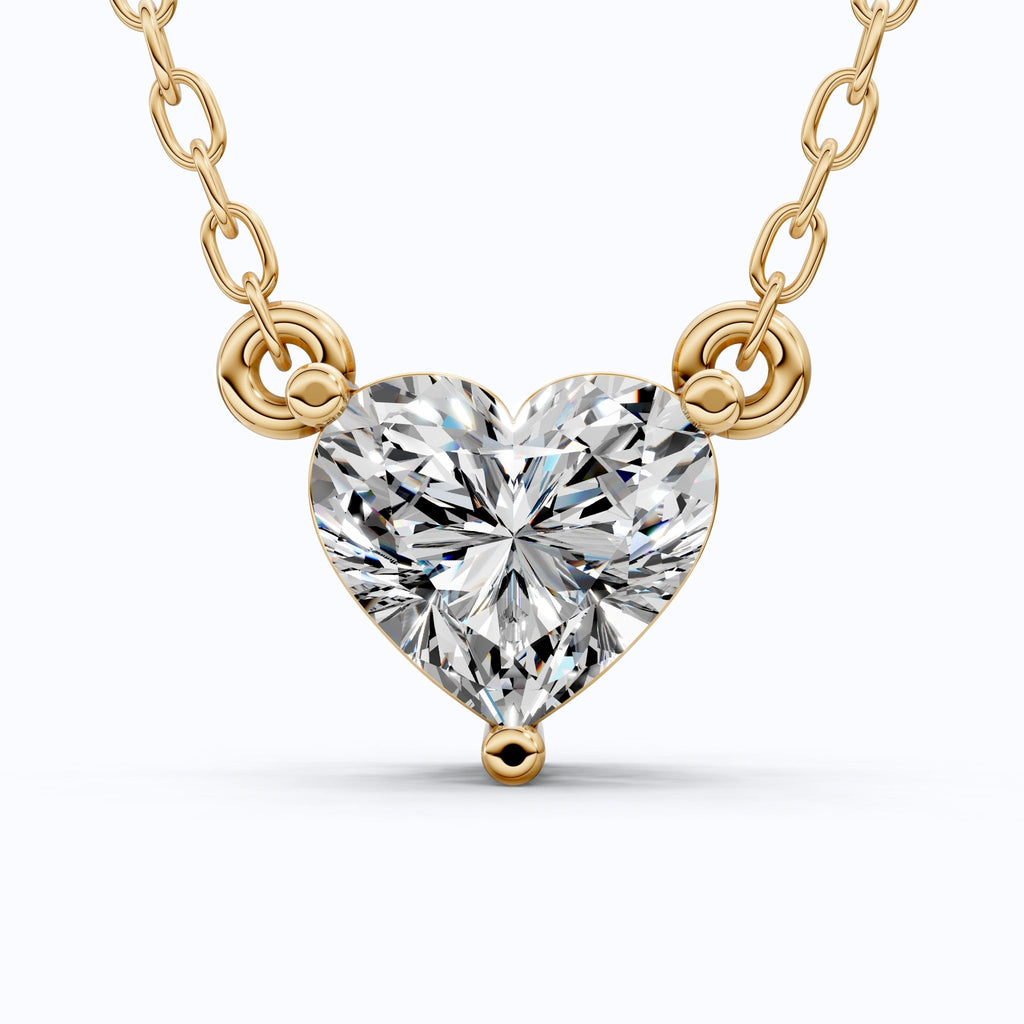 Modern Heart Cut Wedding Solitaire Pendant in 14K Solid Gold, 1.00 CT Heart Cut Lab Grown Diamond, Gift For Her, Bridal Jewelry - Shoora Designs