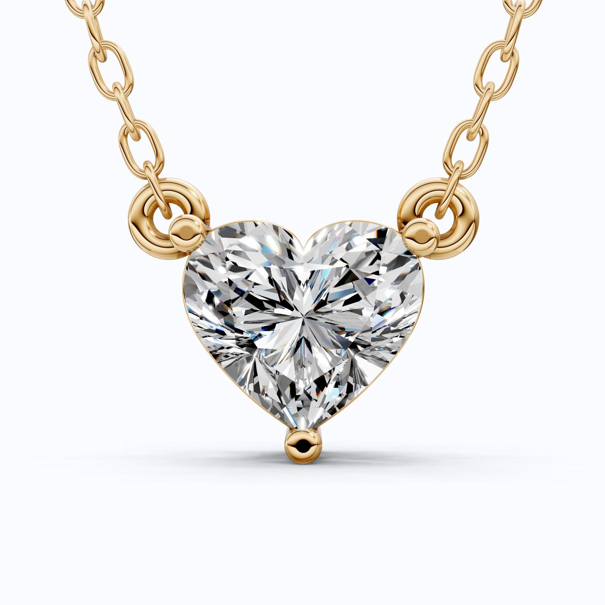 Modern Heart Cut Wedding Solitaire Pendant in 14K Solid Gold, 1.00 CT Heart Cut Lab Grown Diamond, Gift For Her, Bridal Jewelry - Shoora Designs