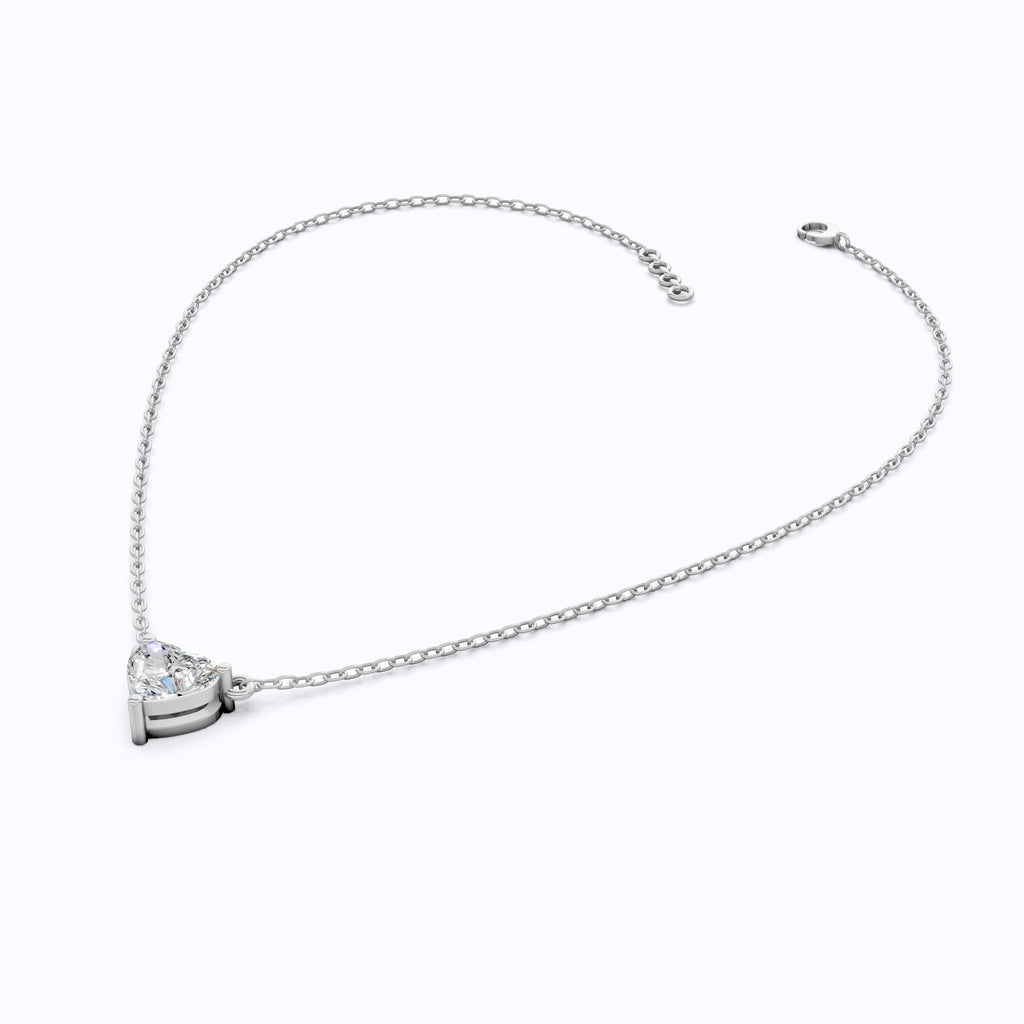 Modern Heart Cut Wedding Solitaire Pendant in 14K Solid Gold, 1.00 CT Heart Cut Lab Grown Diamond, Gift For Her, Bridal Jewelry - Shoora Designs