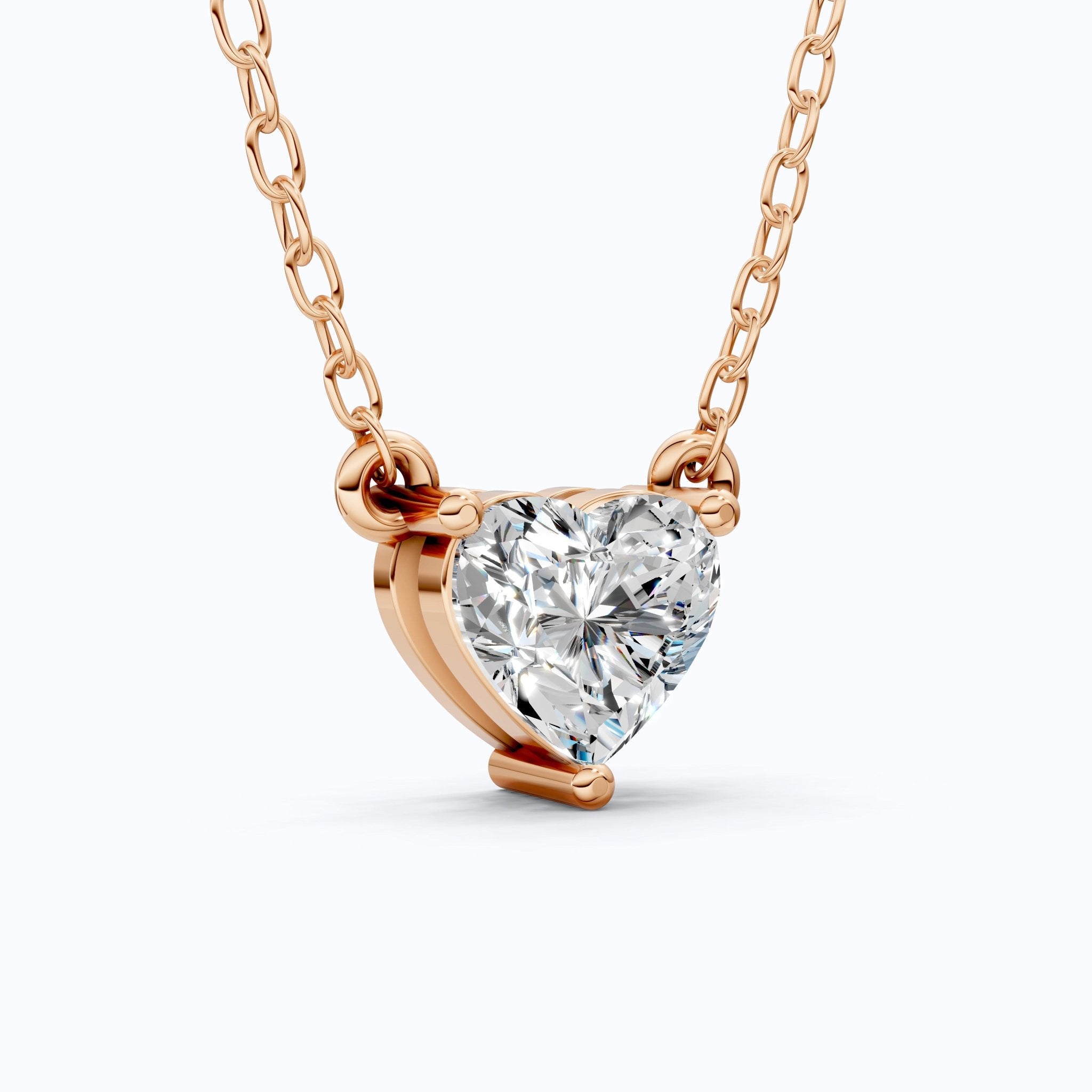 Modern Heart Cut Wedding Solitaire Pendant in 14K Solid Gold, 1.00 CT Heart Cut Lab Grown Diamond, Gift For Her, Bridal Jewelry - Shoora Designs