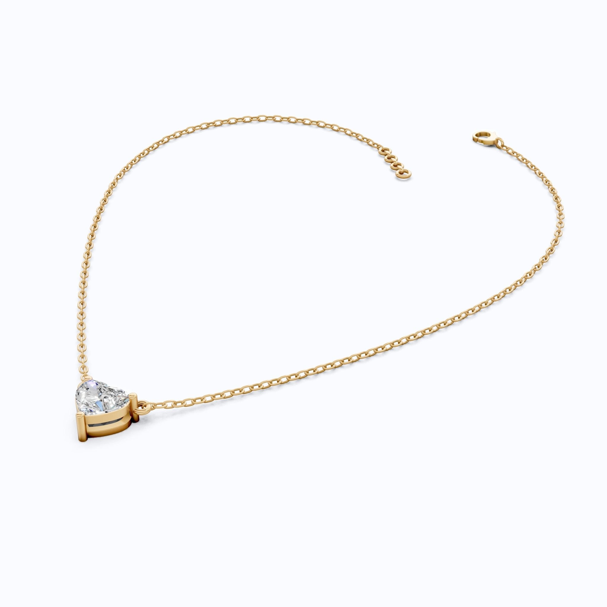 Modern Heart Cut Wedding Solitaire Pendant in 14K Solid Gold, 1.00 CT Heart Cut Lab Grown Diamond, Gift For Her, Bridal Jewelry - Shoora Designs