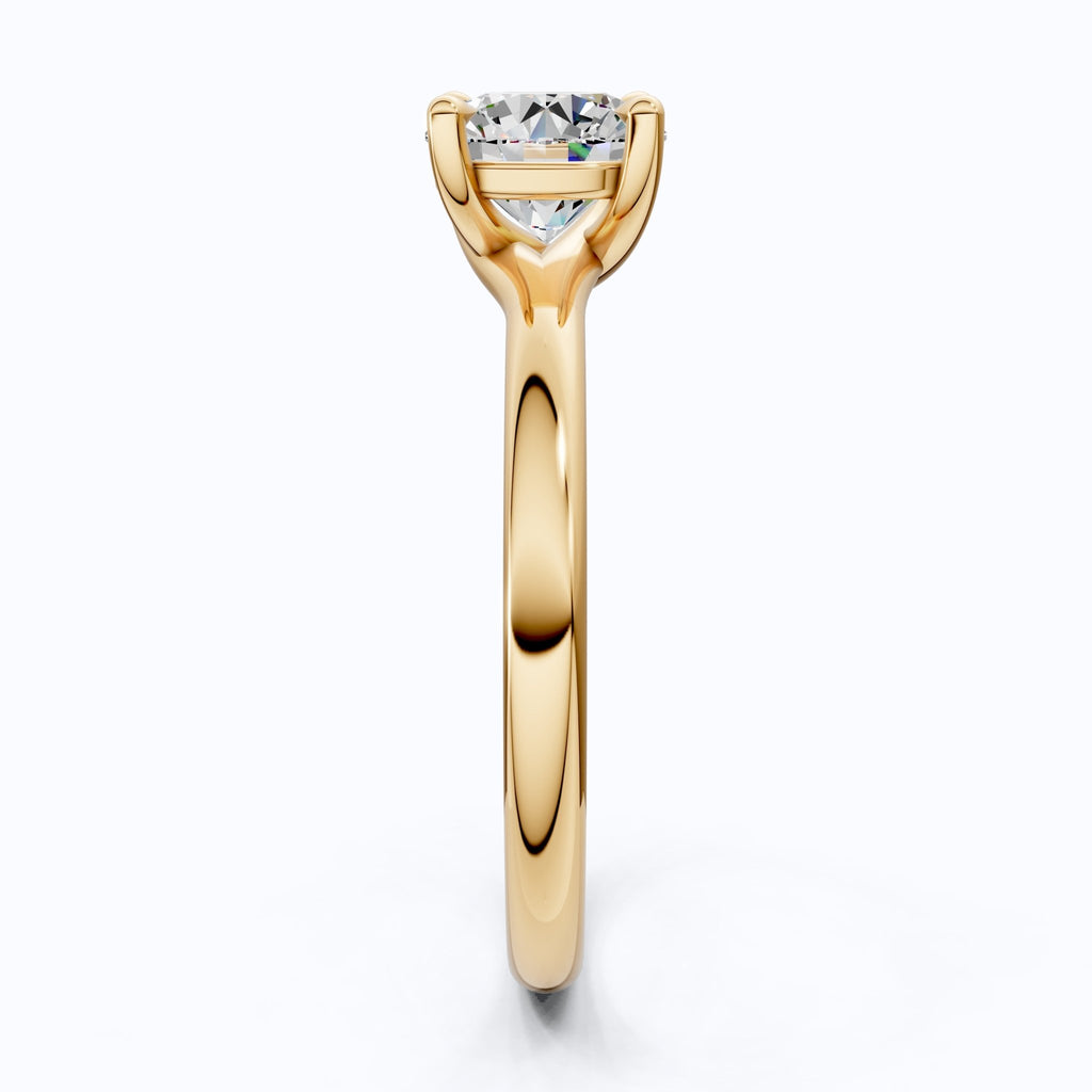 Modern Minimalist Six - Prong Solitaire Lab Diamond in 14k Gold, 1.00 CT Round cut, Bridal Engagement Ring - Shoora Designs