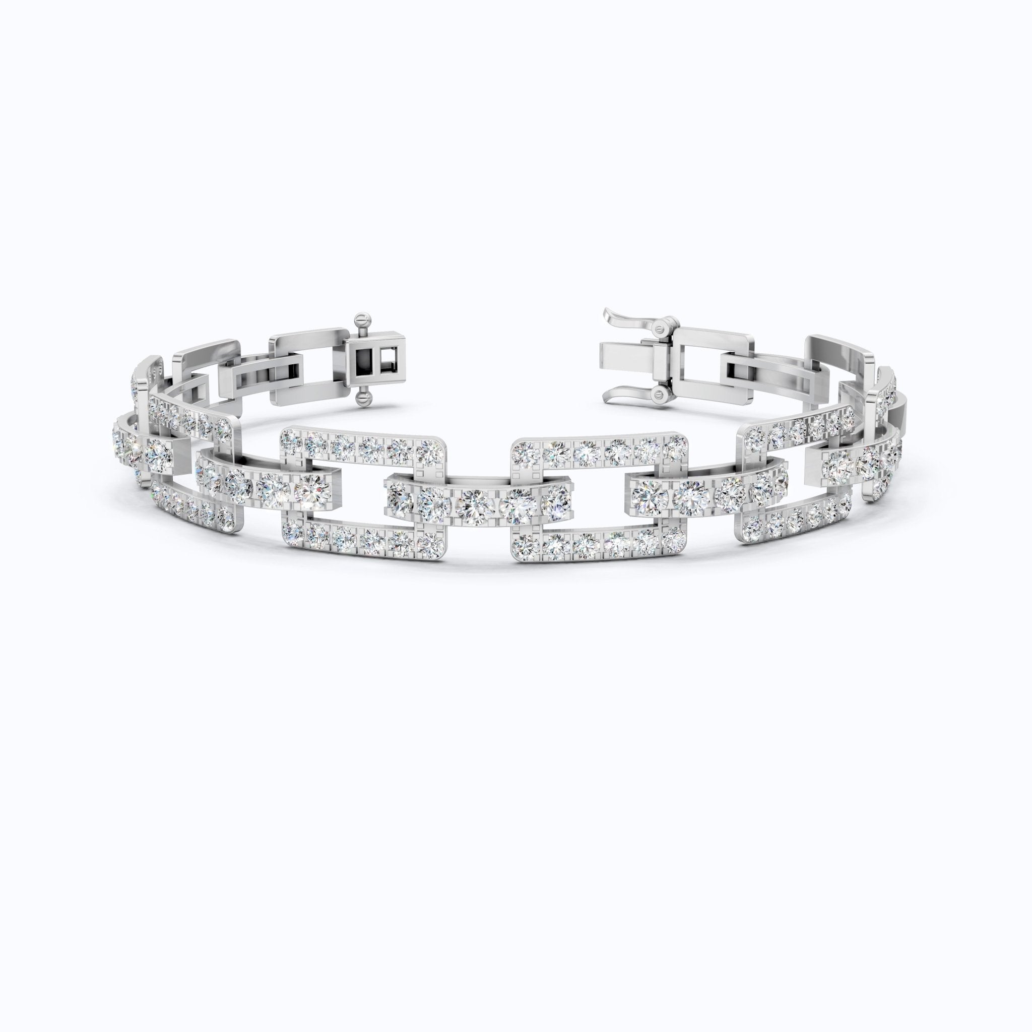 Modern Paperclip Link Wedding Bracelet in Lab Diamond - 14k Solid Gold, Everyday Luxury Jewelry, Birthday Gift For Her/Him, Handmade Jewelry - Shoora Designs