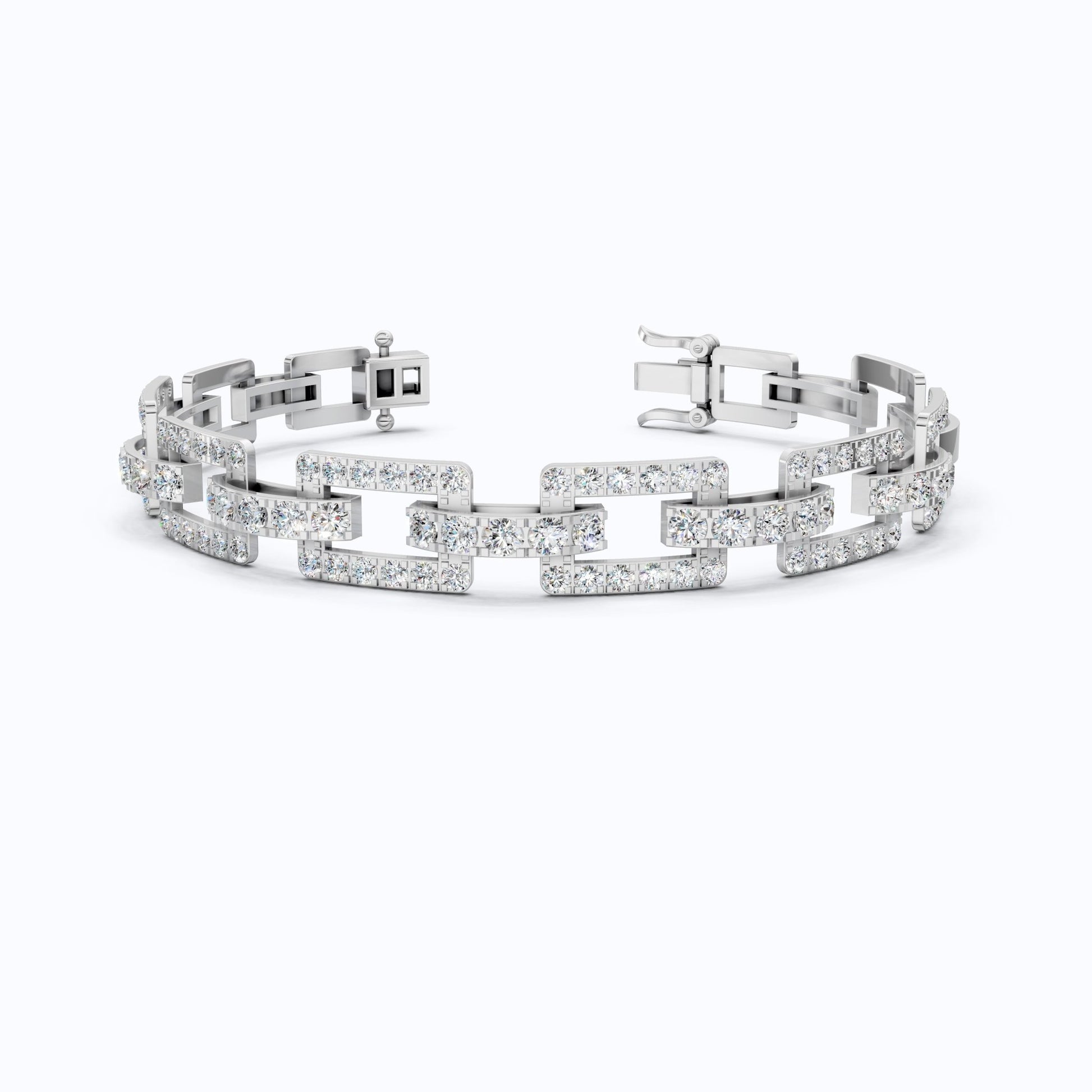 Modern Paperclip Link Wedding Bracelet in Lab Diamond - 14k Solid Gold, Everyday Luxury Jewelry, Birthday Gift For Her/Him, Handmade Jewelry - Shoora Designs