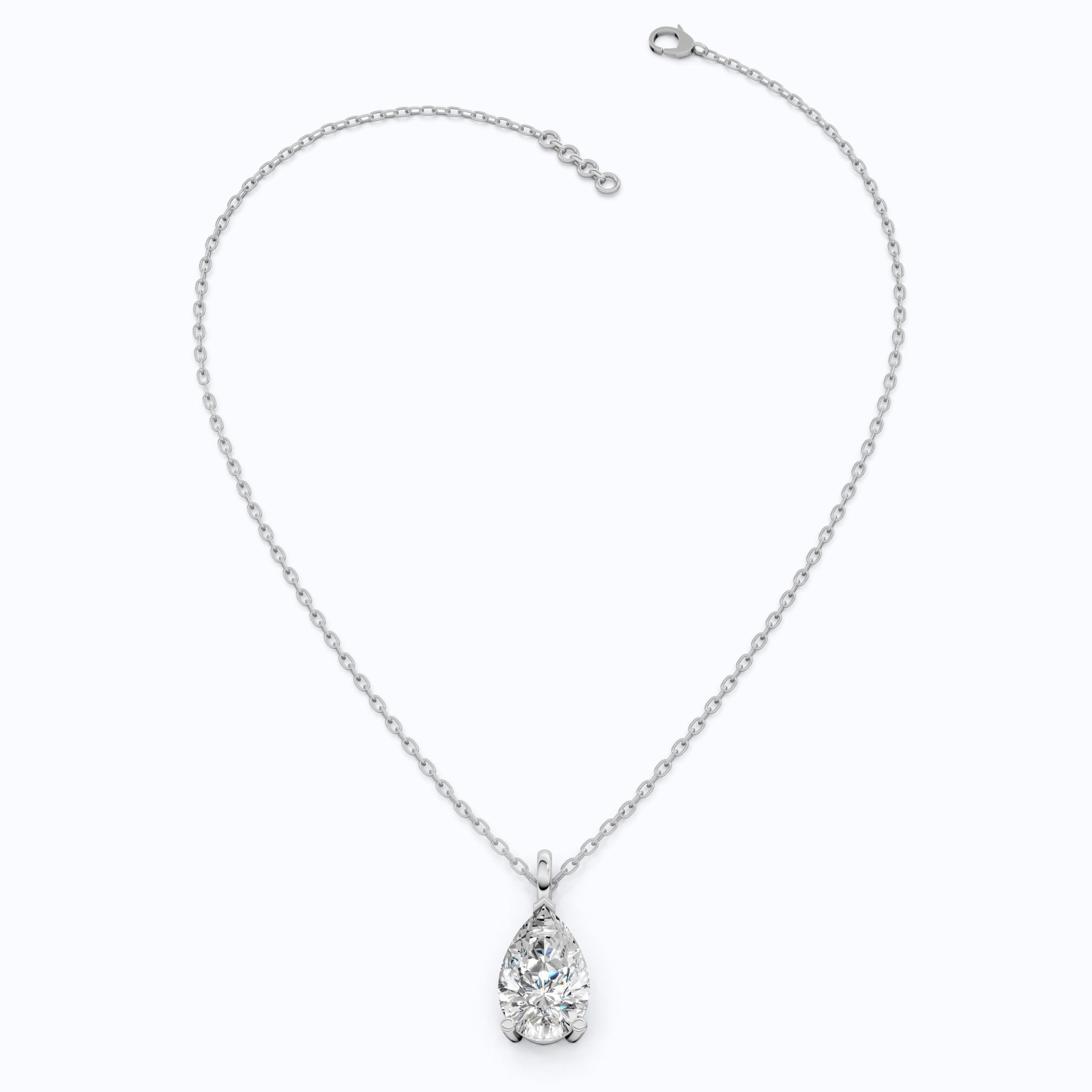 Modern Pear Drop Solitaire Pendant in 14k Solid Gold, 3.00 CT Pear Cut Lab Grown Diamond, Wedding Gift for Her, Wedding Handmade Jewelry - Shoora Designs