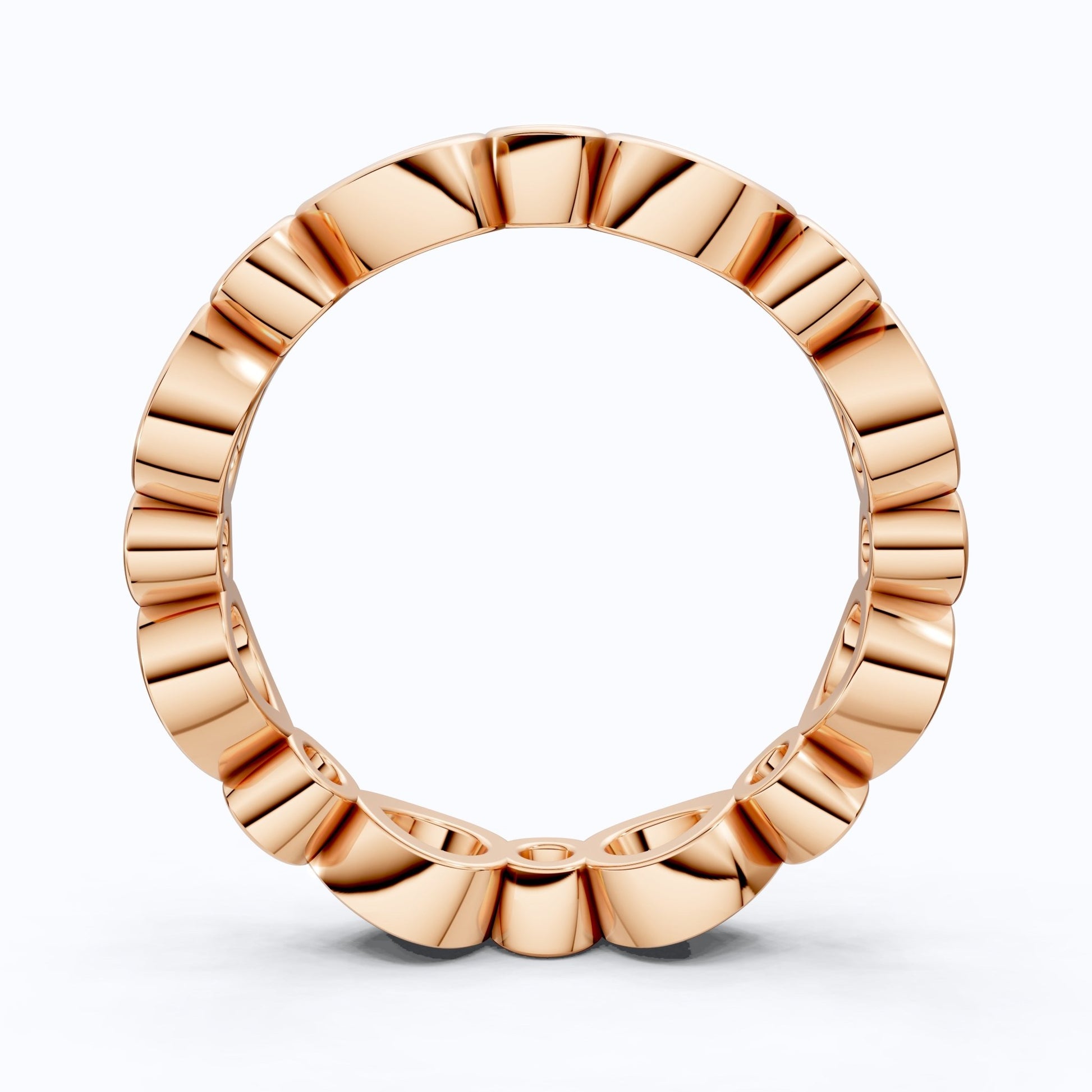 Modern Pear & Round Bezel - Set Alternating Wedding Eternity Band in Lab Grown Diamond – Solid 14k Gold, Bridal Jewelry - Shoora Designs