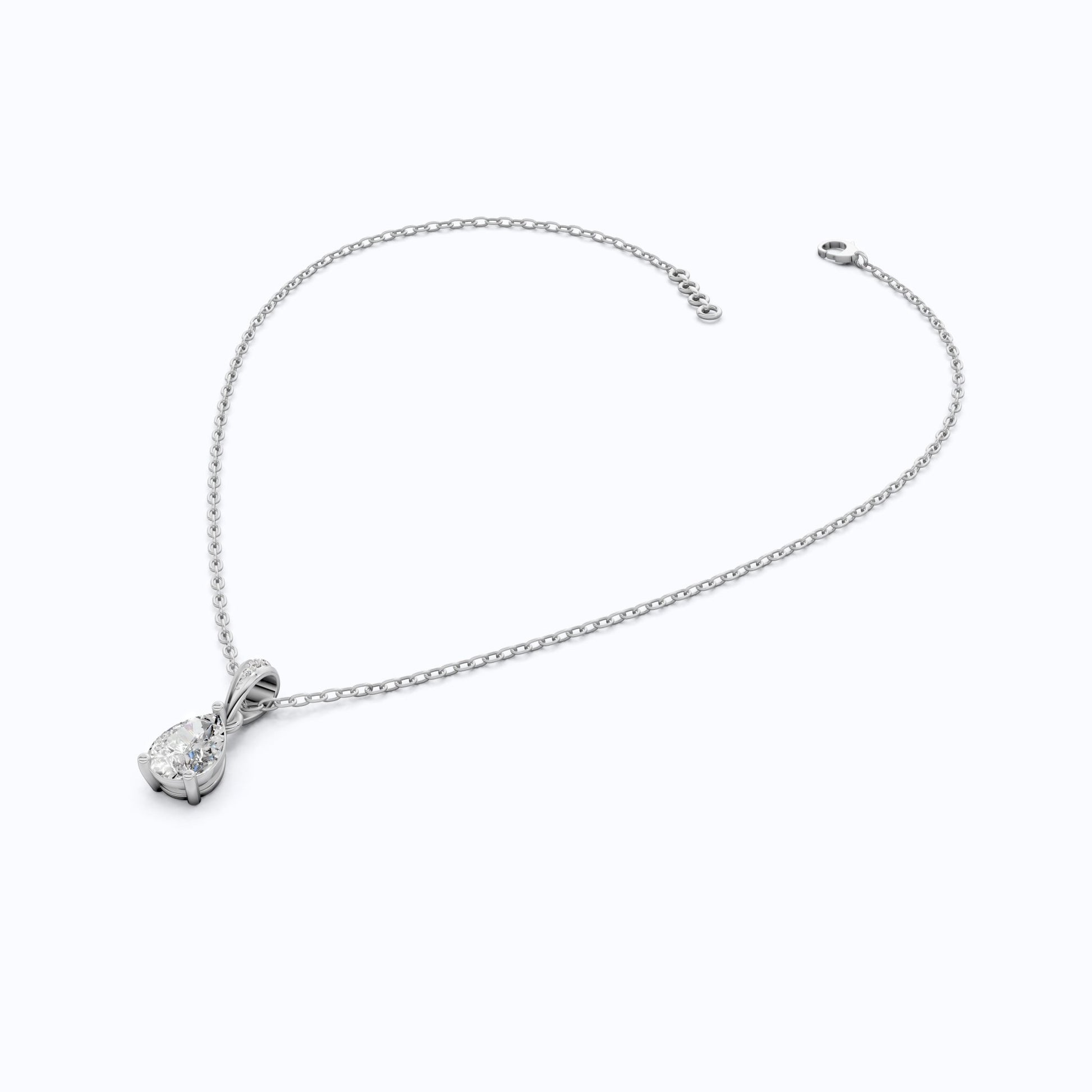 Modern Pear Solitaire Pendant in 14k Solid Gold, 0.35 CT Pear Cut Lab Grown Diamond, Birthday Gift for Her, Everyday Pendant - Shoora Designs