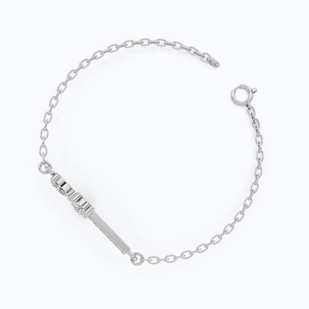 Modern Religious Cross Chain Bracelet with 14K Solid Gold, 0.75 TCW Pear Cut Lab Created Diamonds, Bridal Jewelry, Wedding Gift For Her - Shoora Designs