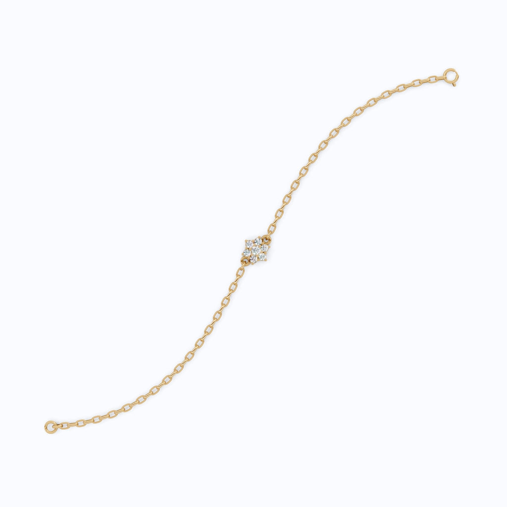 Nature Inspired Flower Band in 14k Solid Gold, 0.28 TCW Round Cut Lab Created Diamond, Delicate Wedding Band, Gift for Her Bridal Set - Shoora Designs