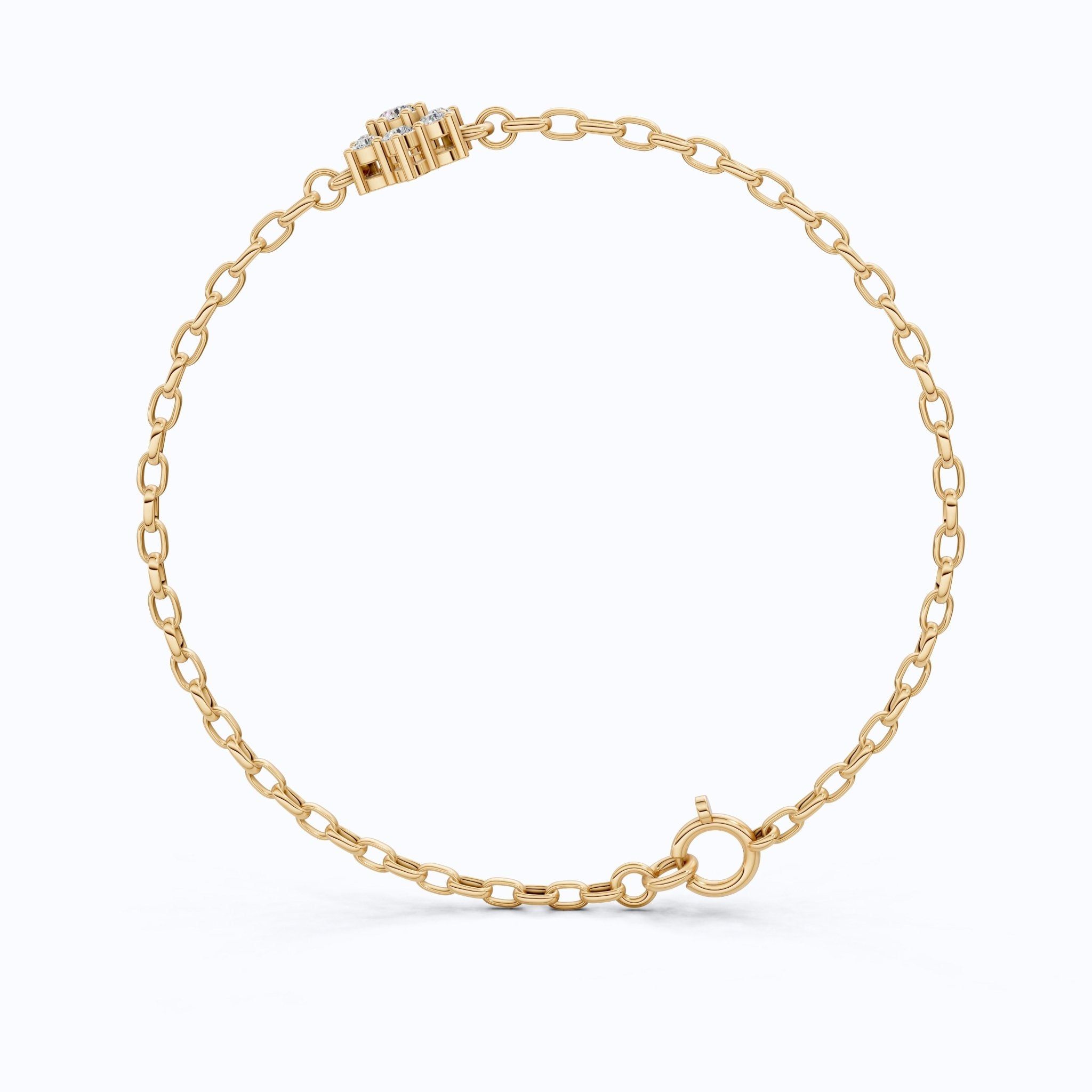 Nature Inspired Flower Band in 14k Solid Gold, 0.28 TCW Round Cut Lab Created Diamond, Delicate Wedding Band, Gift for Her Bridal Set - Shoora Designs