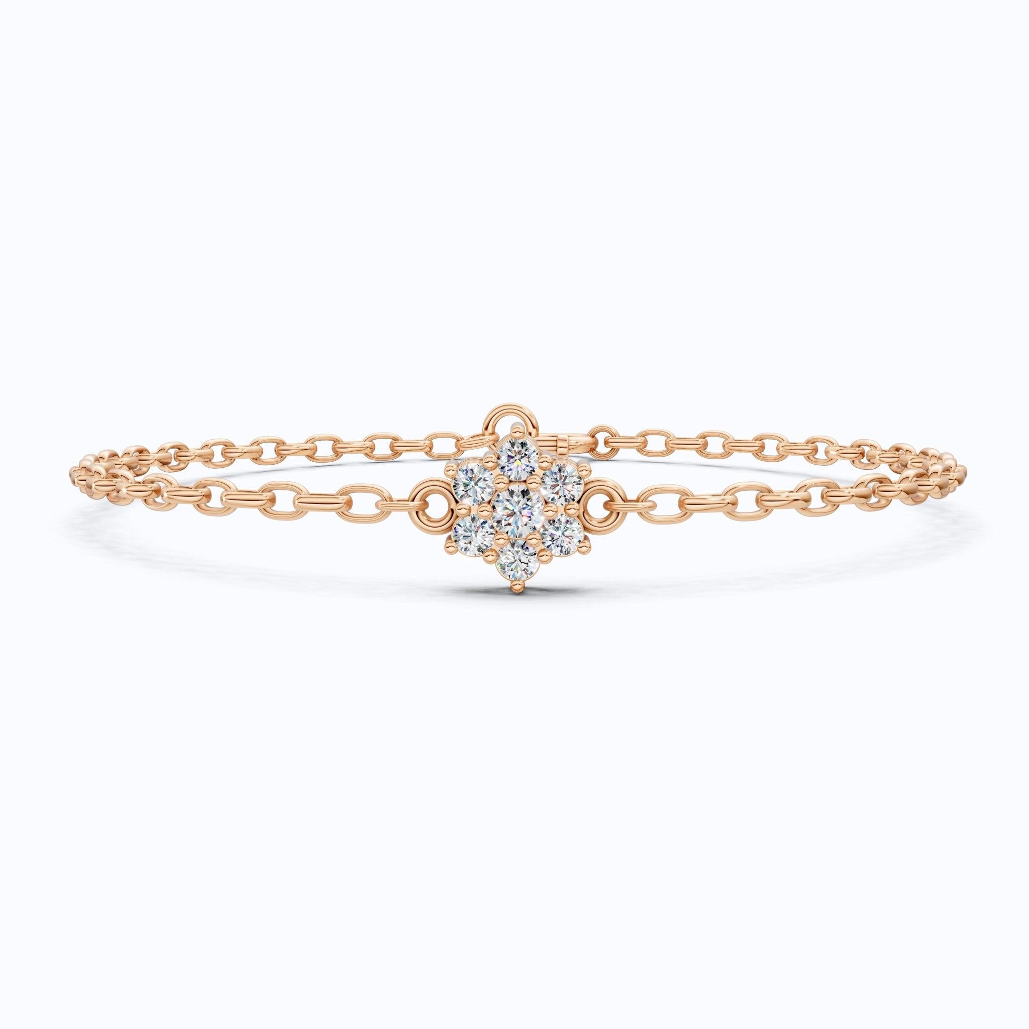 Nature Inspired Flower Band in 14k Solid Gold, 0.28 TCW Round Cut Lab Created Diamond, Delicate Wedding Band, Gift for Her Bridal Set - Shoora Designs