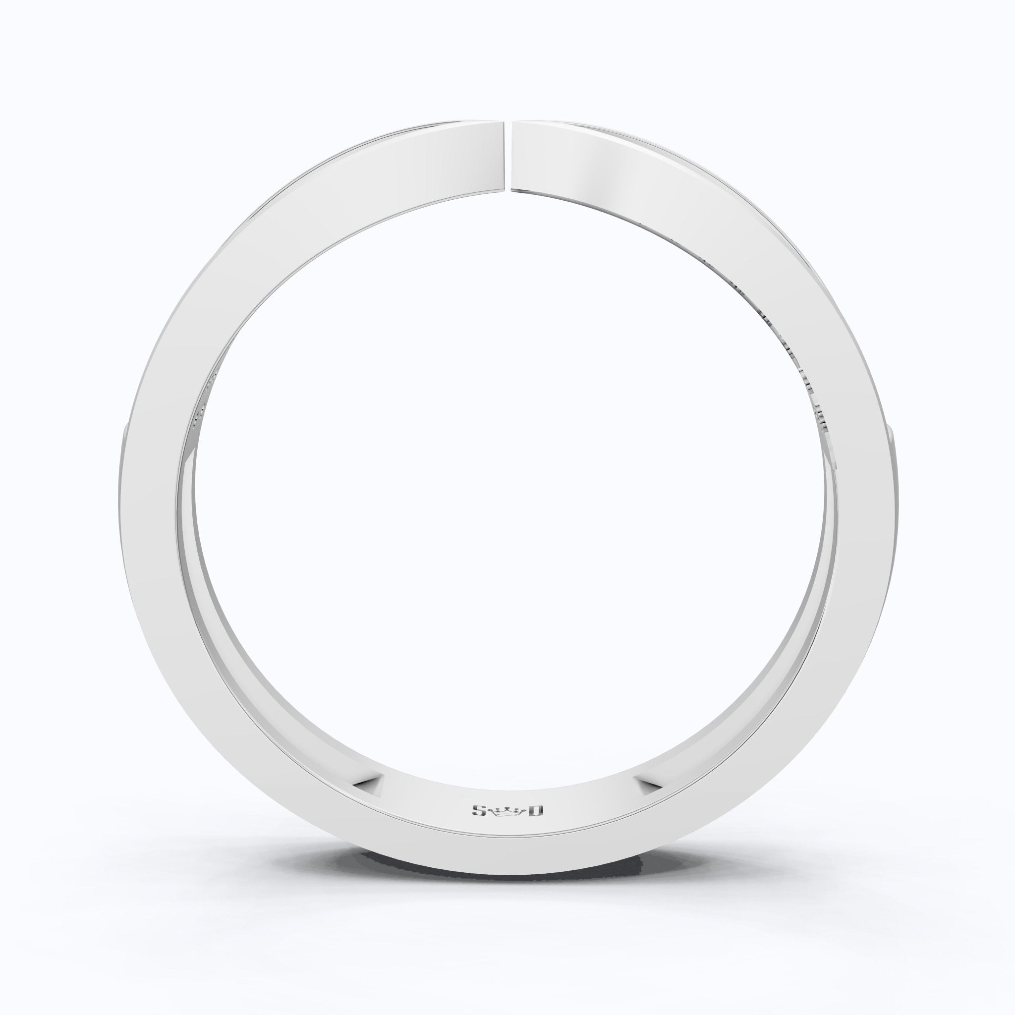 Open Cuff Pave Band Wedding Ring in 14k Solid Gold, Anniversary Band Gift for Wife, Contemporary Cuff Style Ring, Handmade Jewelry - Shoora Designs