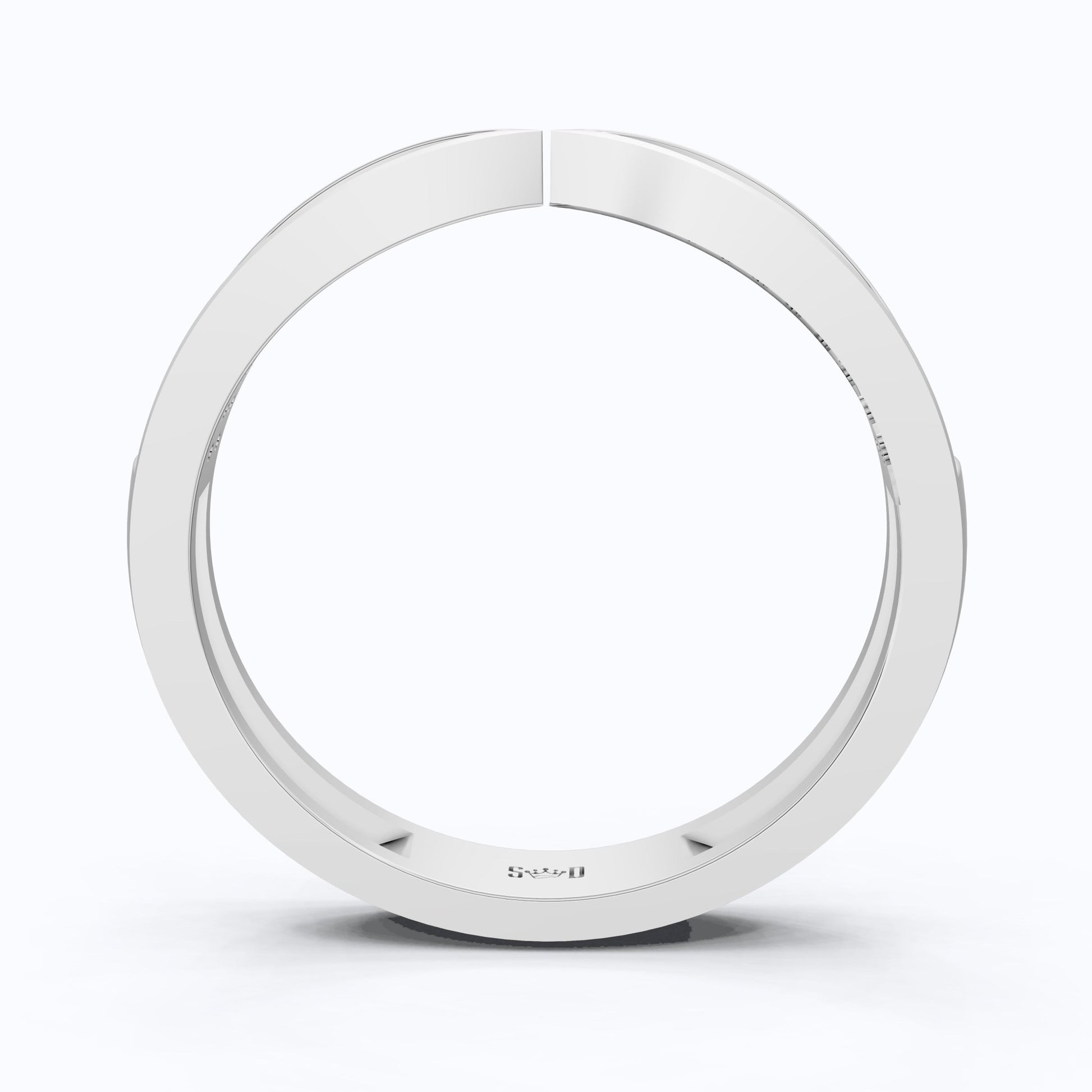 Open Cuff Pave Band Wedding Ring in 14k Solid Gold, Anniversary Band Gift for Wife, Contemporary Cuff Style Ring, Handmade Jewelry - Shoora Designs