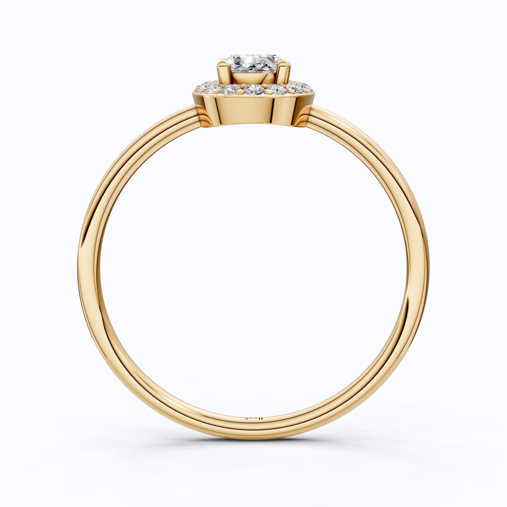 Oval Cut Halo Engagement Ring in 14K Yellow Gold, Bridal Jewelry Gift for Women, Wedding Gift, Everyday Jewelry - Shoora Designs