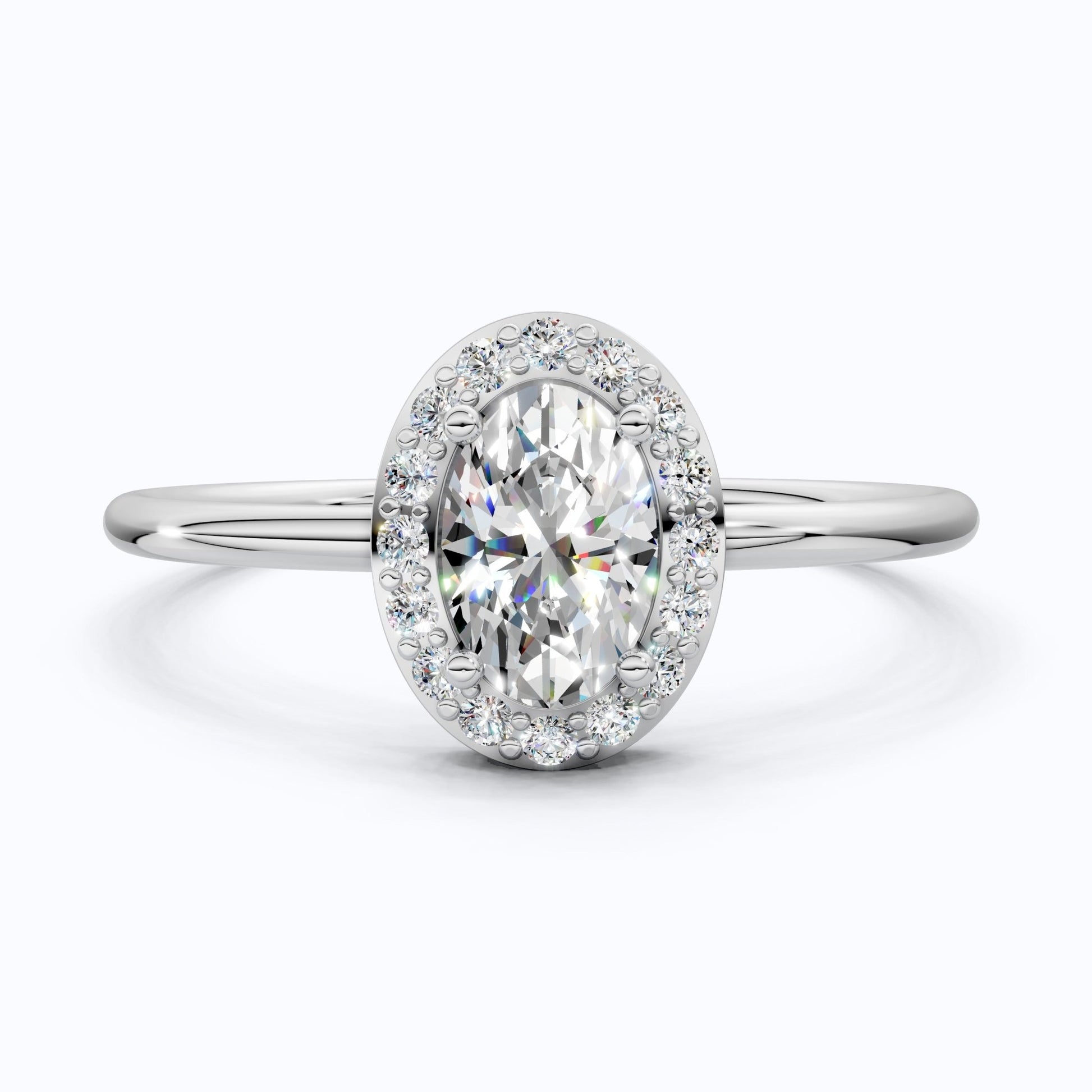 Oval Cut Halo Engagement Ring in 14K Yellow Gold, Bridal Jewelry Gift for Women, Wedding Gift, Everyday Jewelry - Shoora Designs