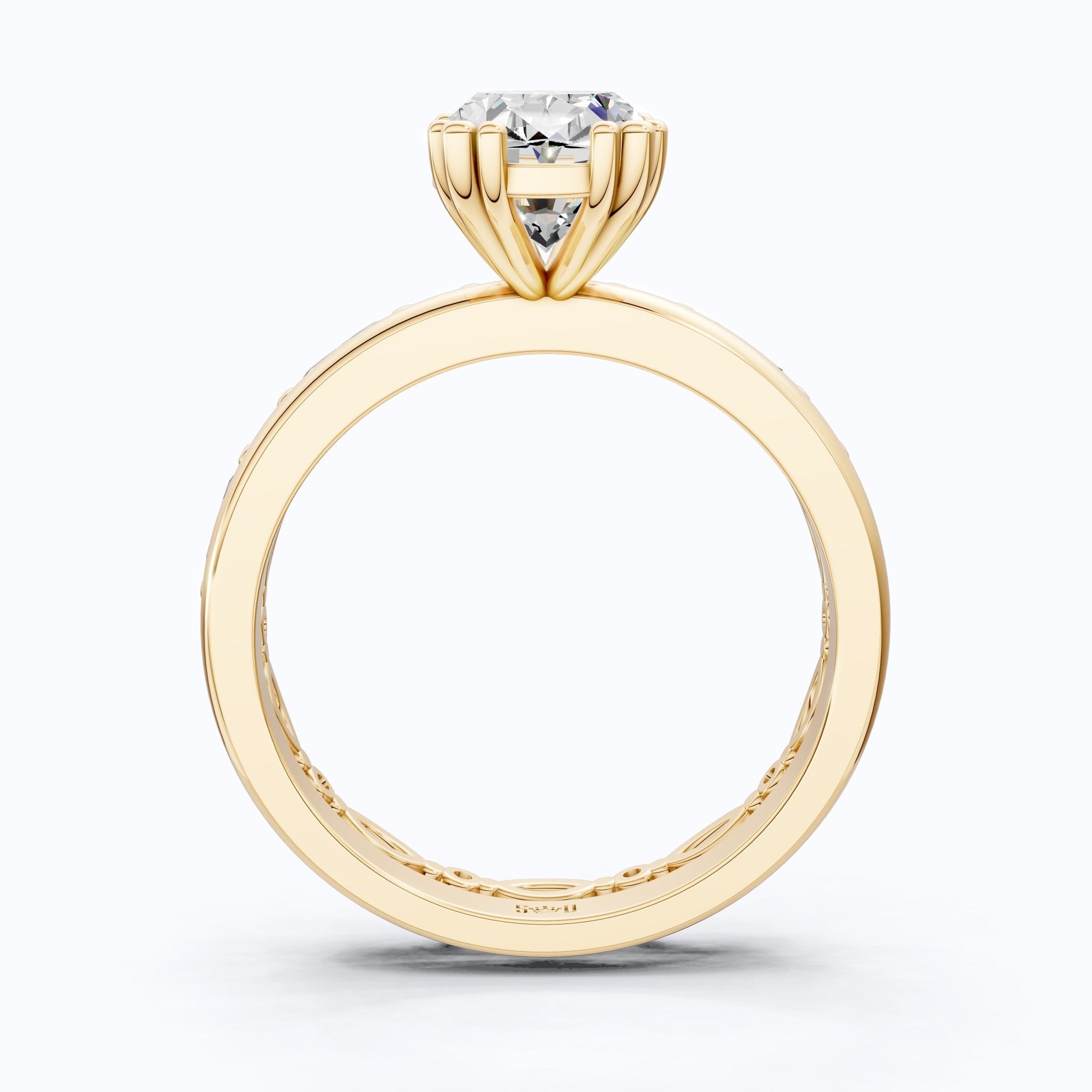 Oval Cut Solitaire Ring with Matching Marquise Full Eternity Band in 14k Solid Gold, 2.25 CT Oval Cut lab Created Diamond, Bridal Ring Set Gift For Wife - Shoora Designs
